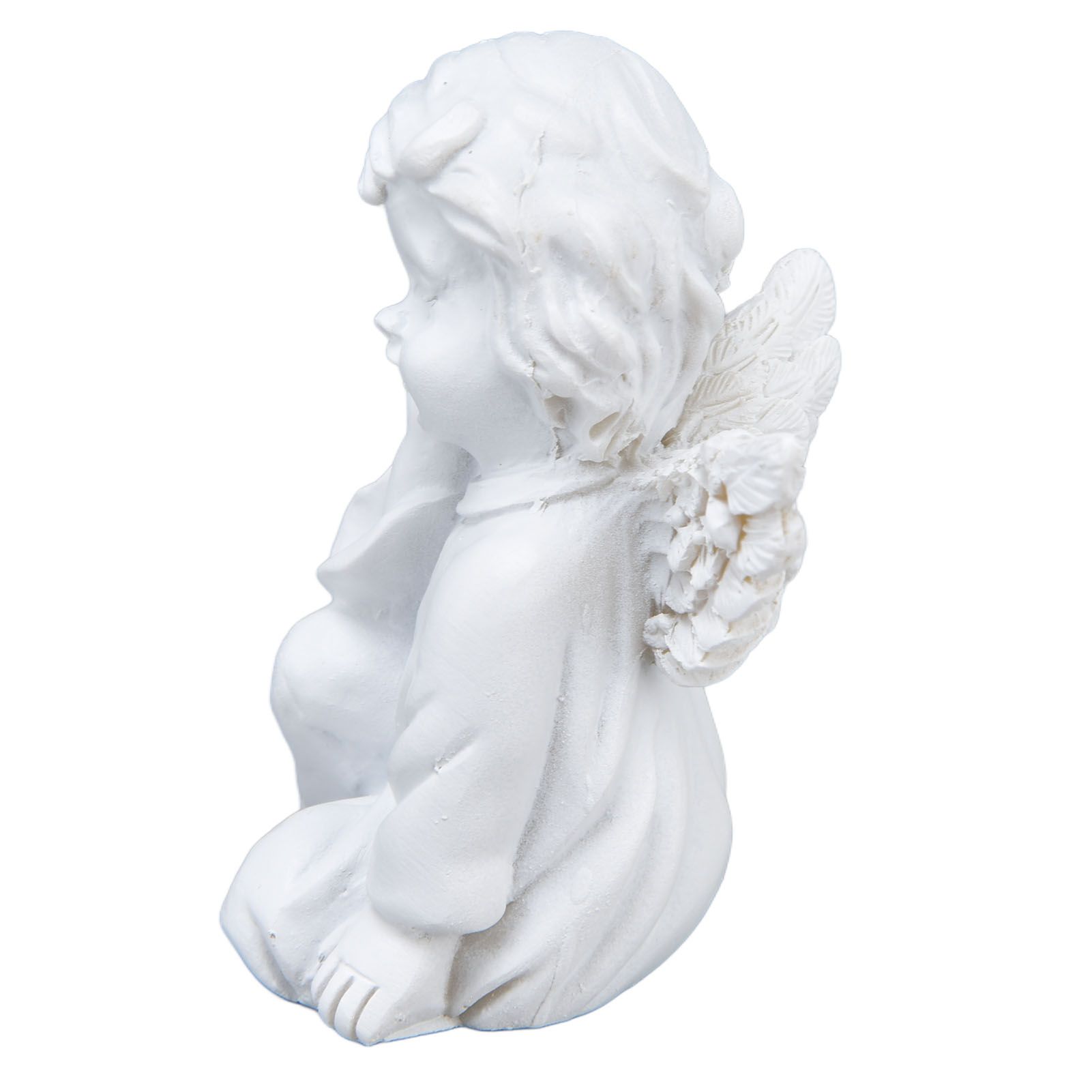 Cherub Statue Synthetic Resin Material Lovely Style White Baby Figurines for view 5