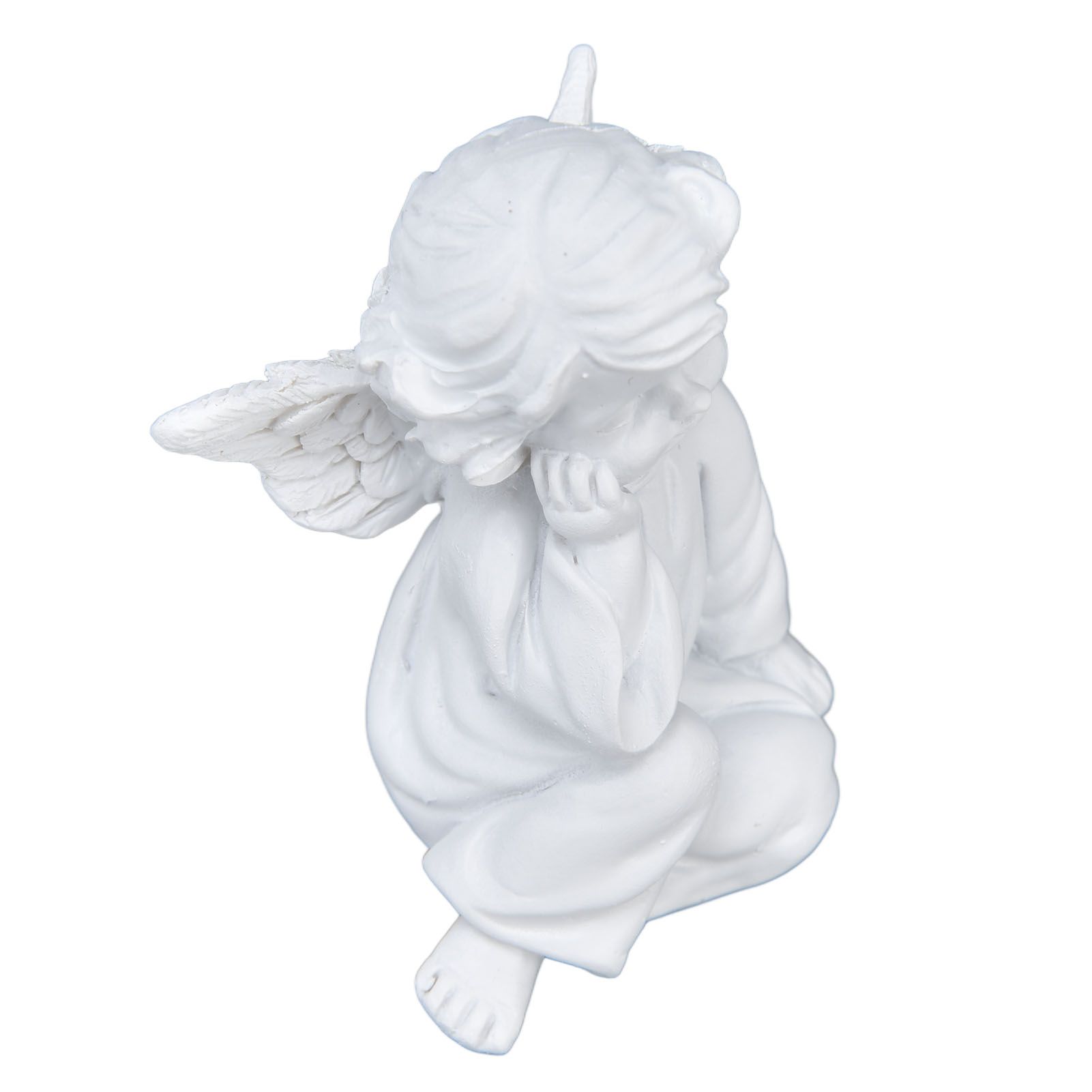Cherub Statue Synthetic Resin Material Lovely Style White Baby Figurines for view 6