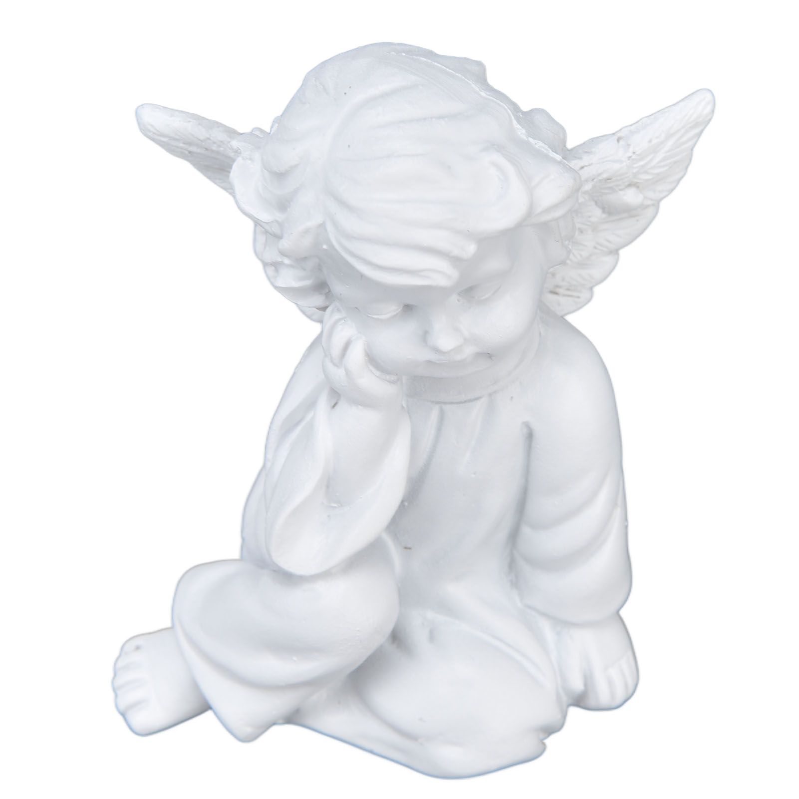 Cherub Statue Synthetic Resin Material Lovely Style White Baby Figurines for view 9