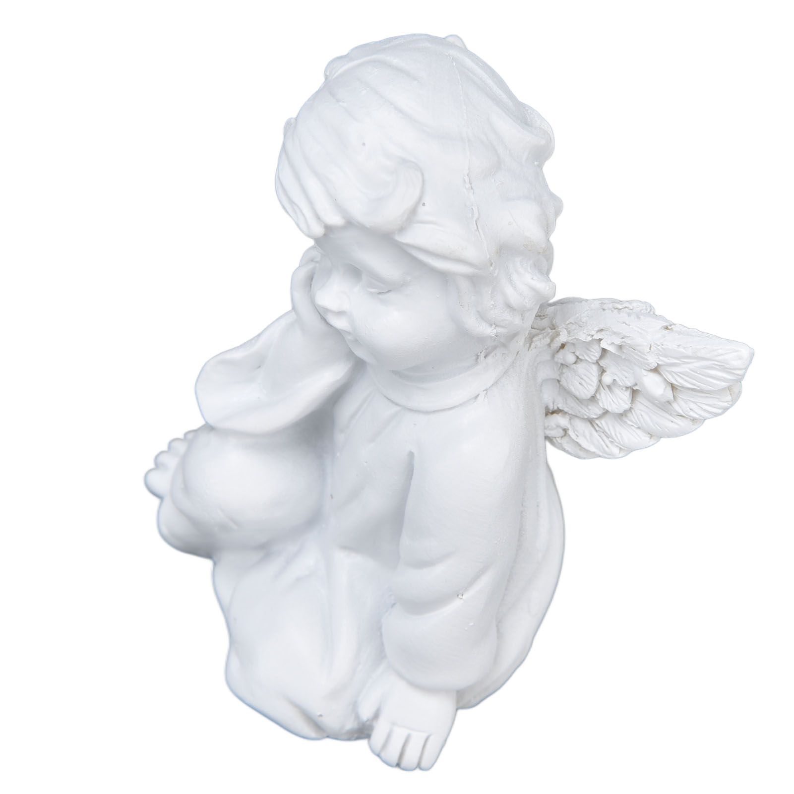 Cherub Statue Synthetic Resin Material Lovely Style White Baby Figurines for view 10
