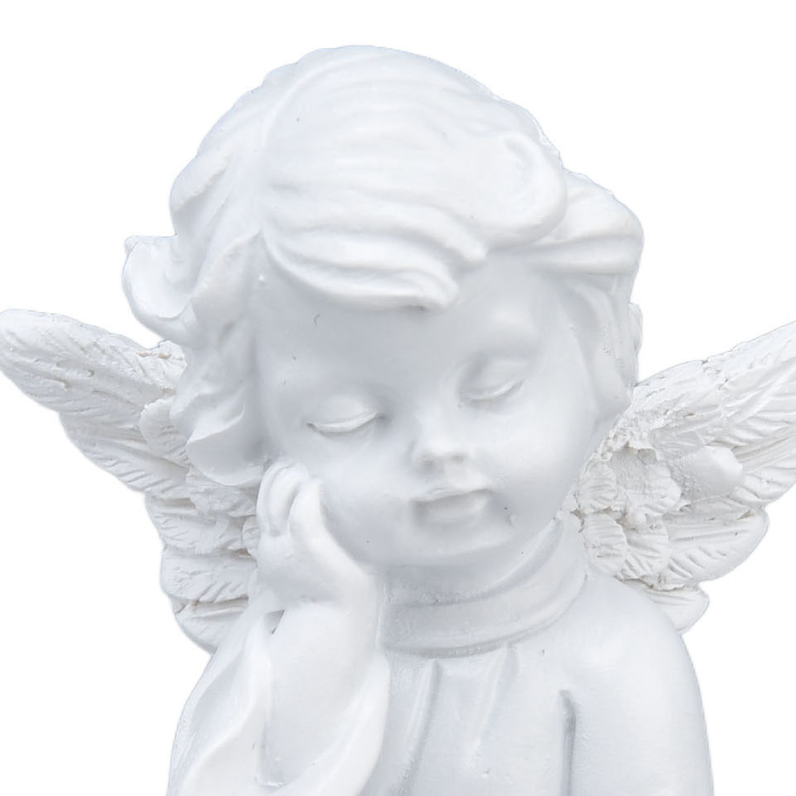 Cherub Statue Synthetic Resin Material Lovely Style White Baby Figurines for view 13