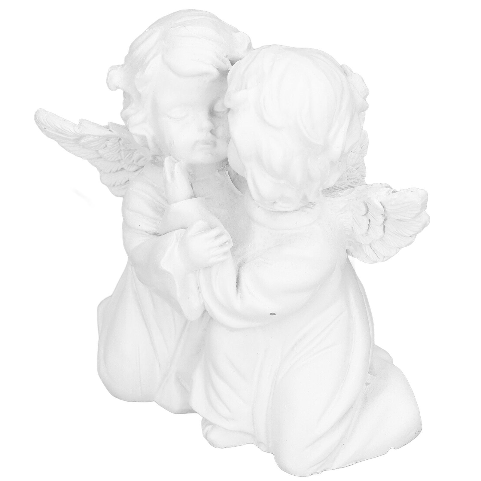 Angel Statue Synthetic Resin Embracing Shape White Angel Ornament for Desktop view 3