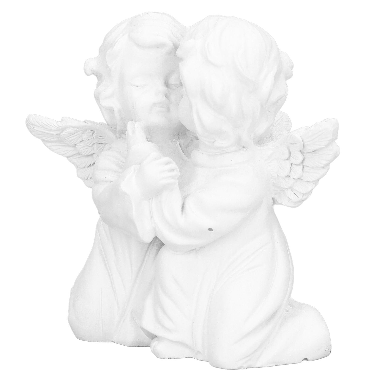 Angel Statue Synthetic Resin Embracing Shape White Angel Ornament for Desktop view 4