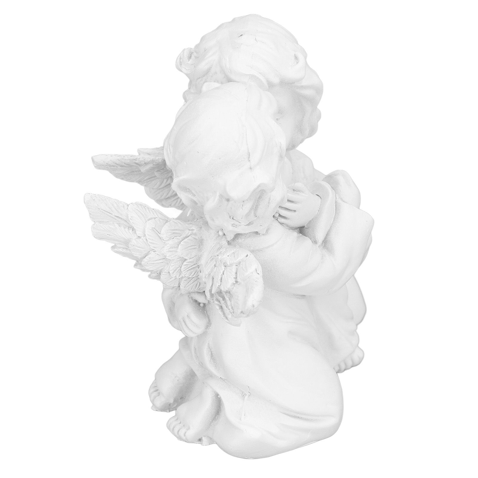 Angel Statue Synthetic Resin Embracing Shape White Angel Ornament for Desktop view 5