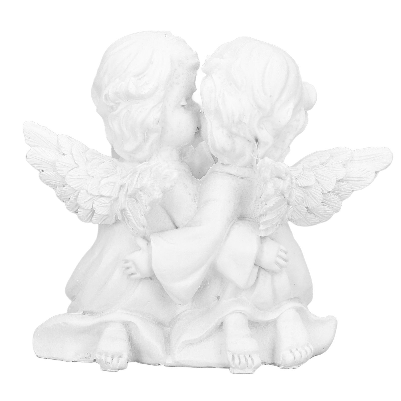 Angel Statue Synthetic Resin Embracing Shape White Angel Ornament for Desktop view 6