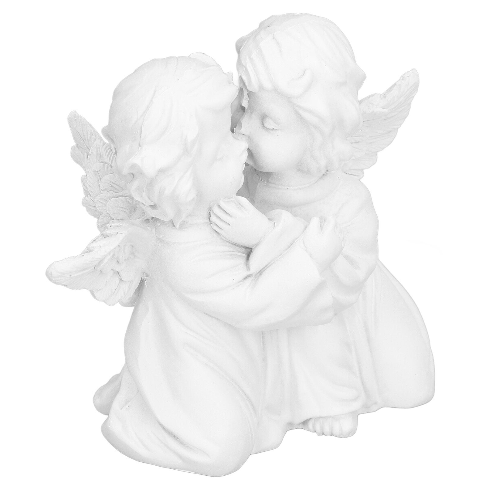 Angel Statue Synthetic Resin Embracing Shape White Angel Ornament for Desktop view 7