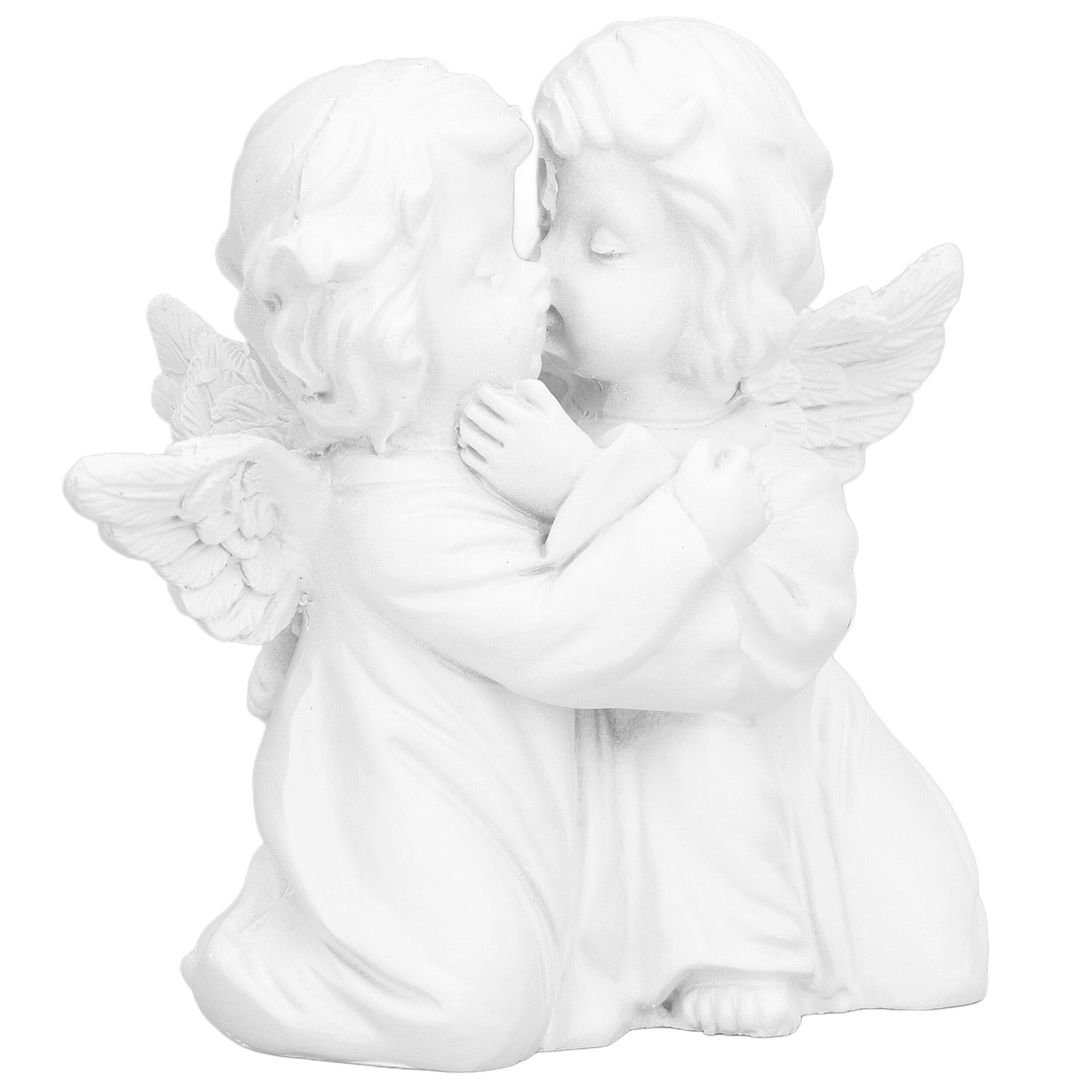 Angel Statue Synthetic Resin Embracing Shape White Angel Ornament for Desktop view 8