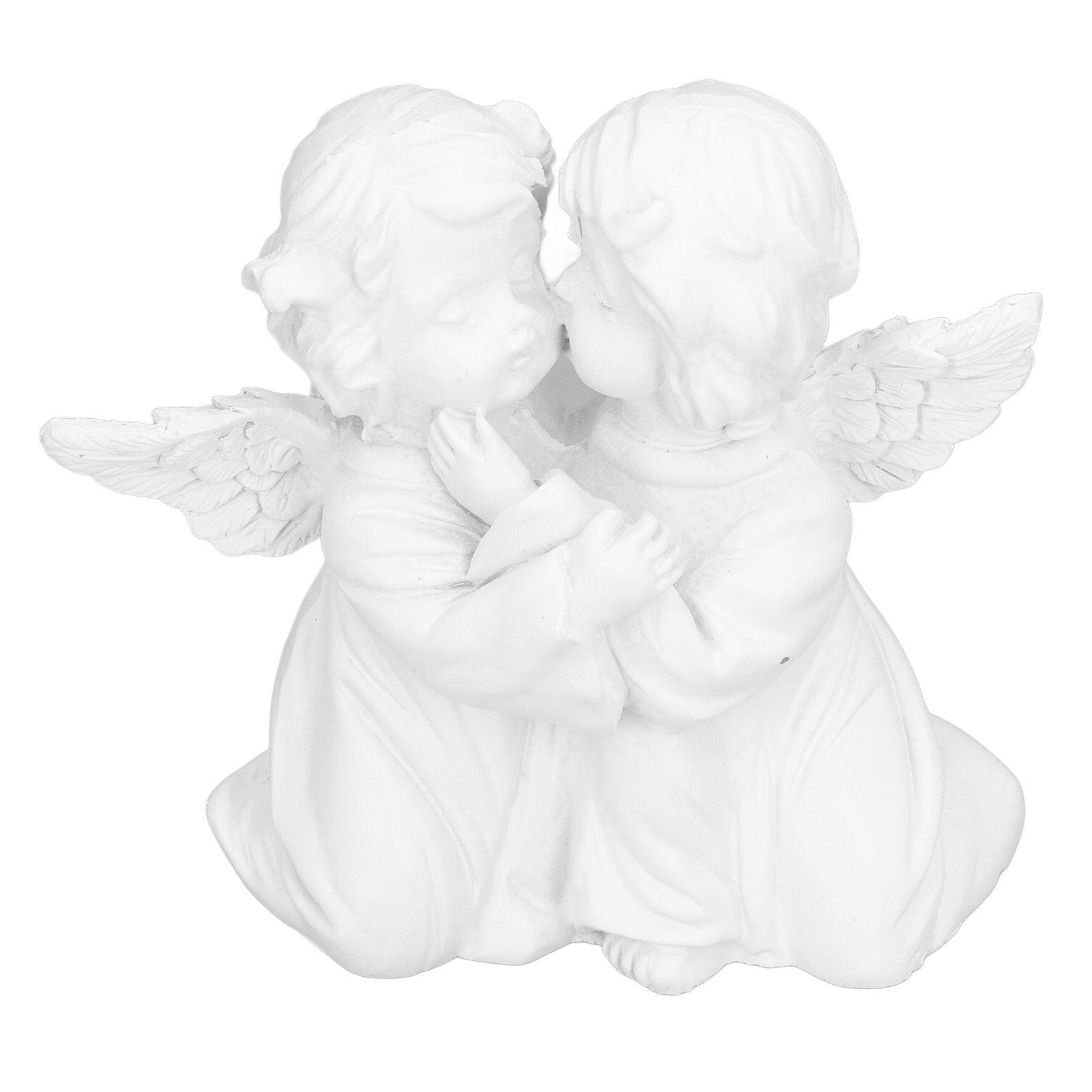 Angel Statue Synthetic Resin Embracing Shape White Angel Ornament for Desktop view 10