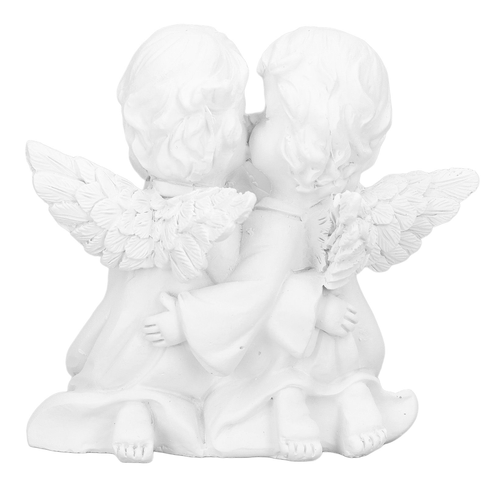 Angel Statue Synthetic Resin Embracing Shape White Angel Ornament for Desktop view 4