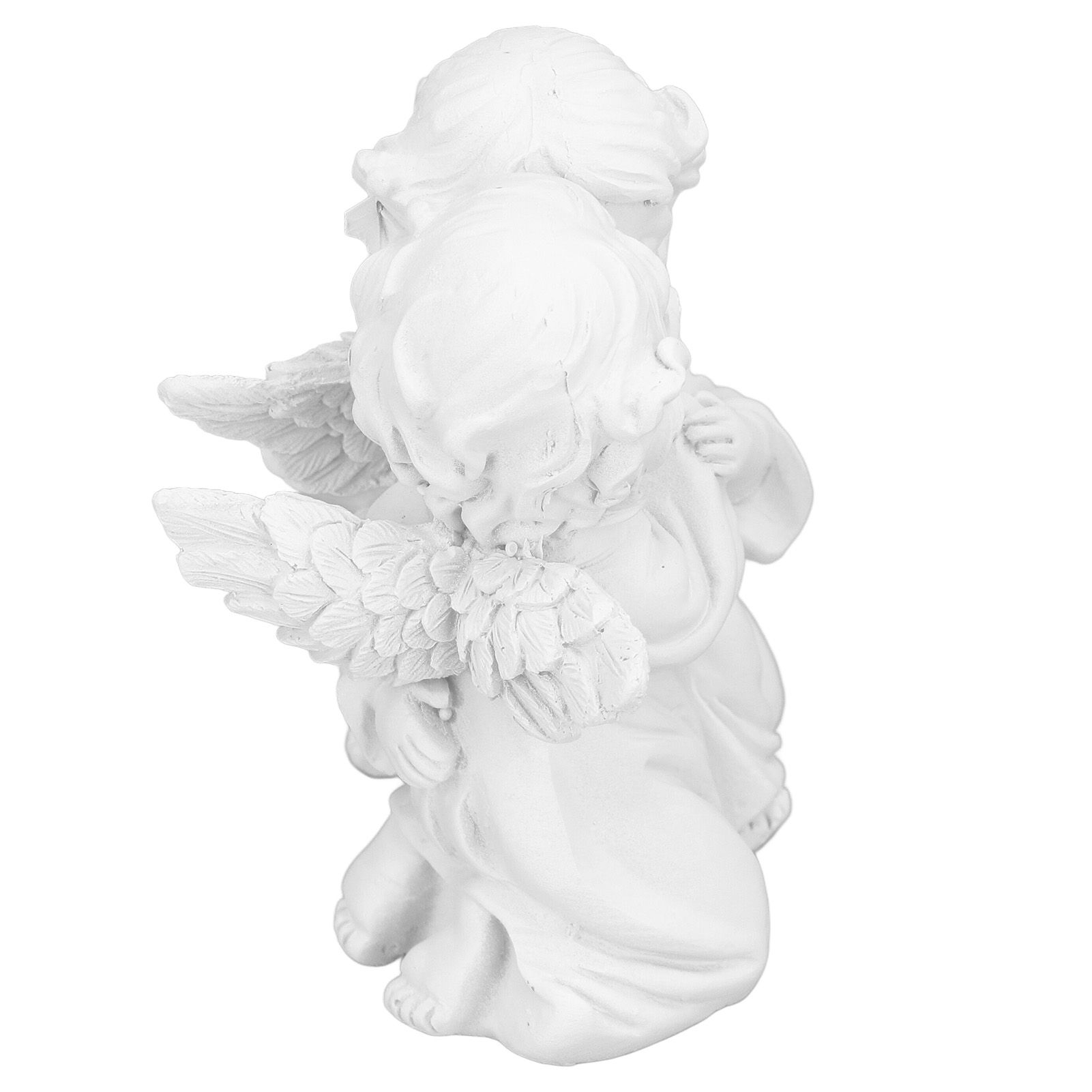 Angel Statue Synthetic Resin Embracing Shape White Angel Ornament for Desktop view 6