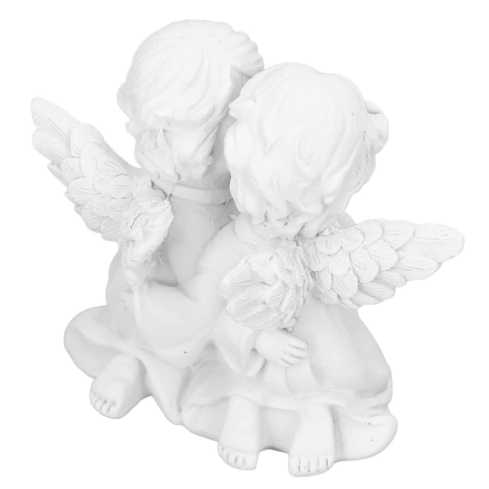 Angel Statue Synthetic Resin Embracing Shape White Angel Ornament for Desktop view 7