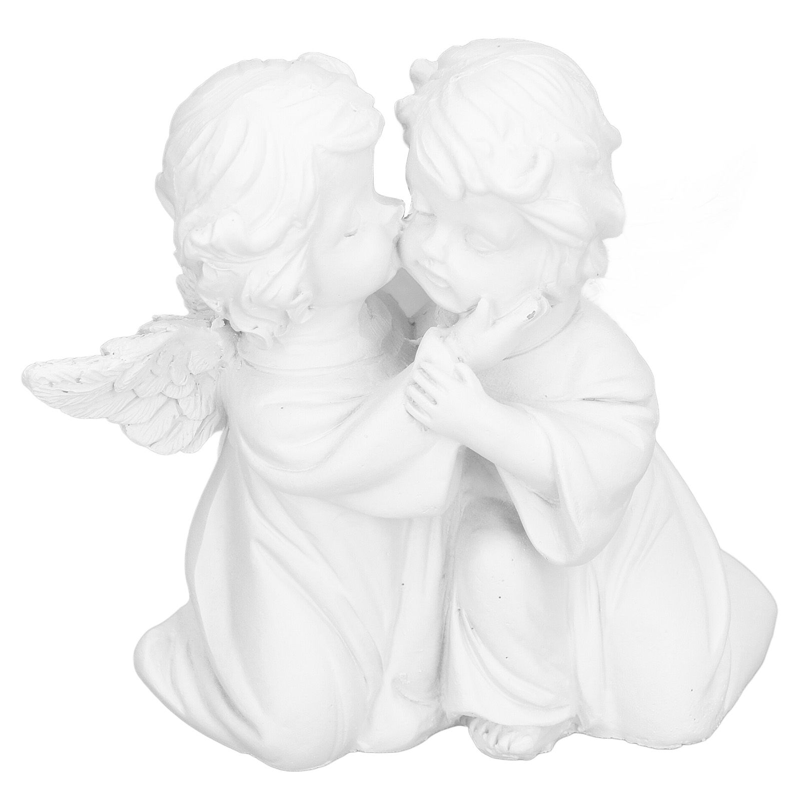 Angel Statue Synthetic Resin Embracing Shape White Angel Ornament for Desktop view 8