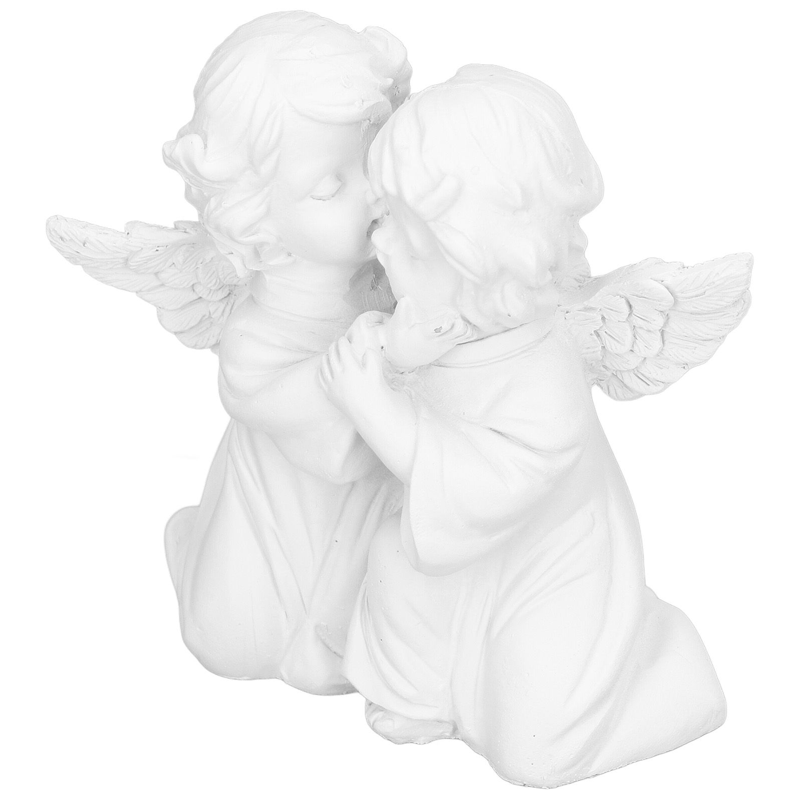 Angel Statue Synthetic Resin Embracing Shape White Angel Ornament for Desktop view 9