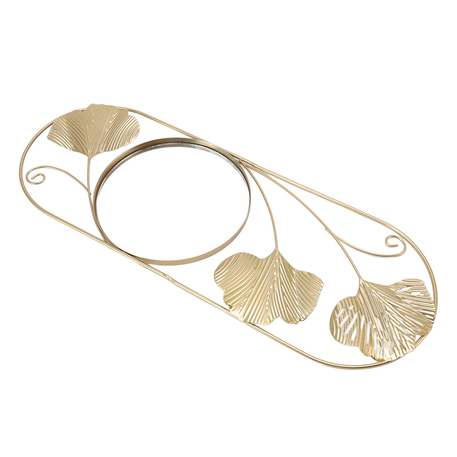 Metal Leaf Wall Mirror Fade Resistant Artistic Modern Decorative Mirror for view 3