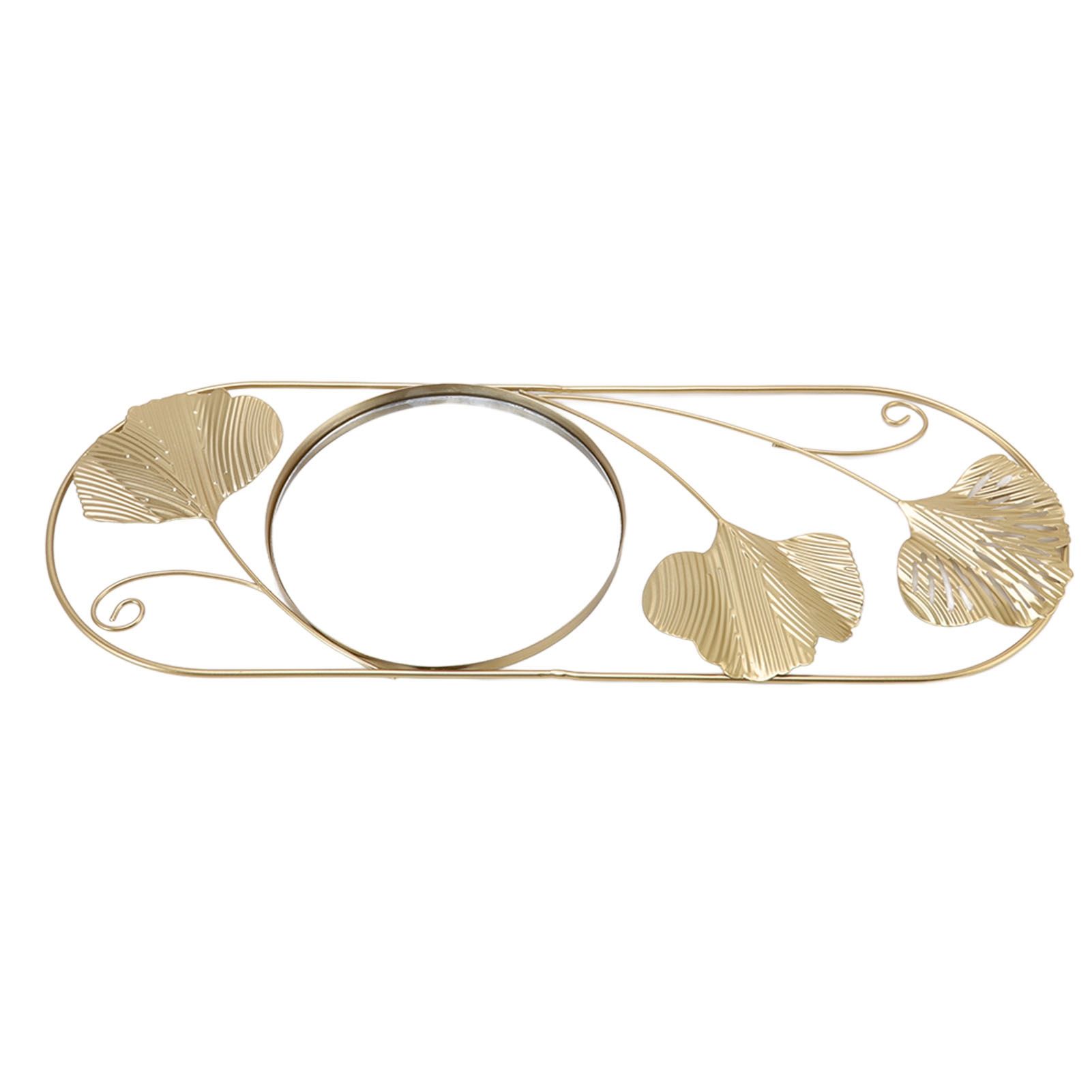 Metal Leaf Wall Mirror Fade Resistant Artistic Modern Decorative Mirror for view 4