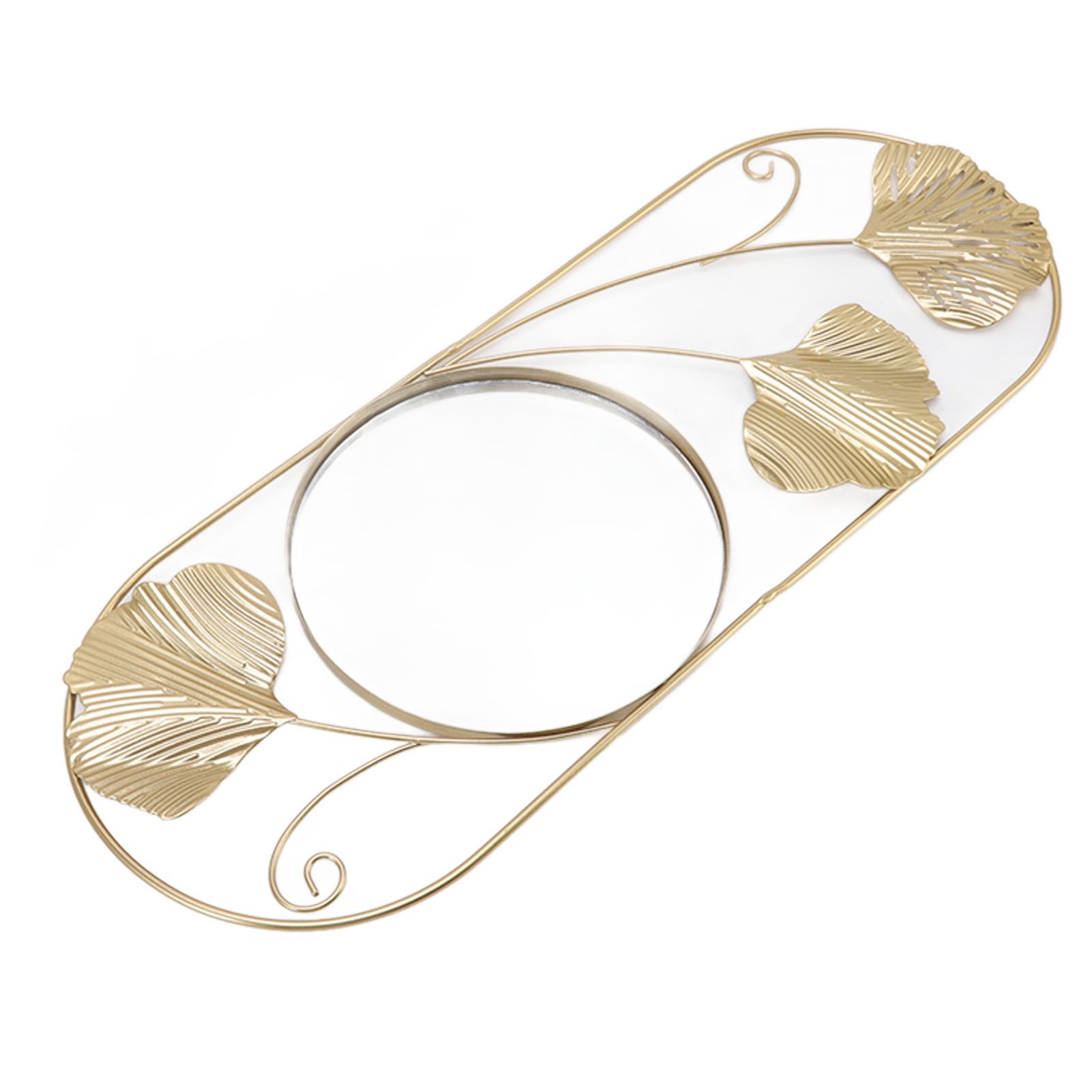 Metal Leaf Wall Mirror Fade Resistant Artistic Modern Decorative Mirror for view 5