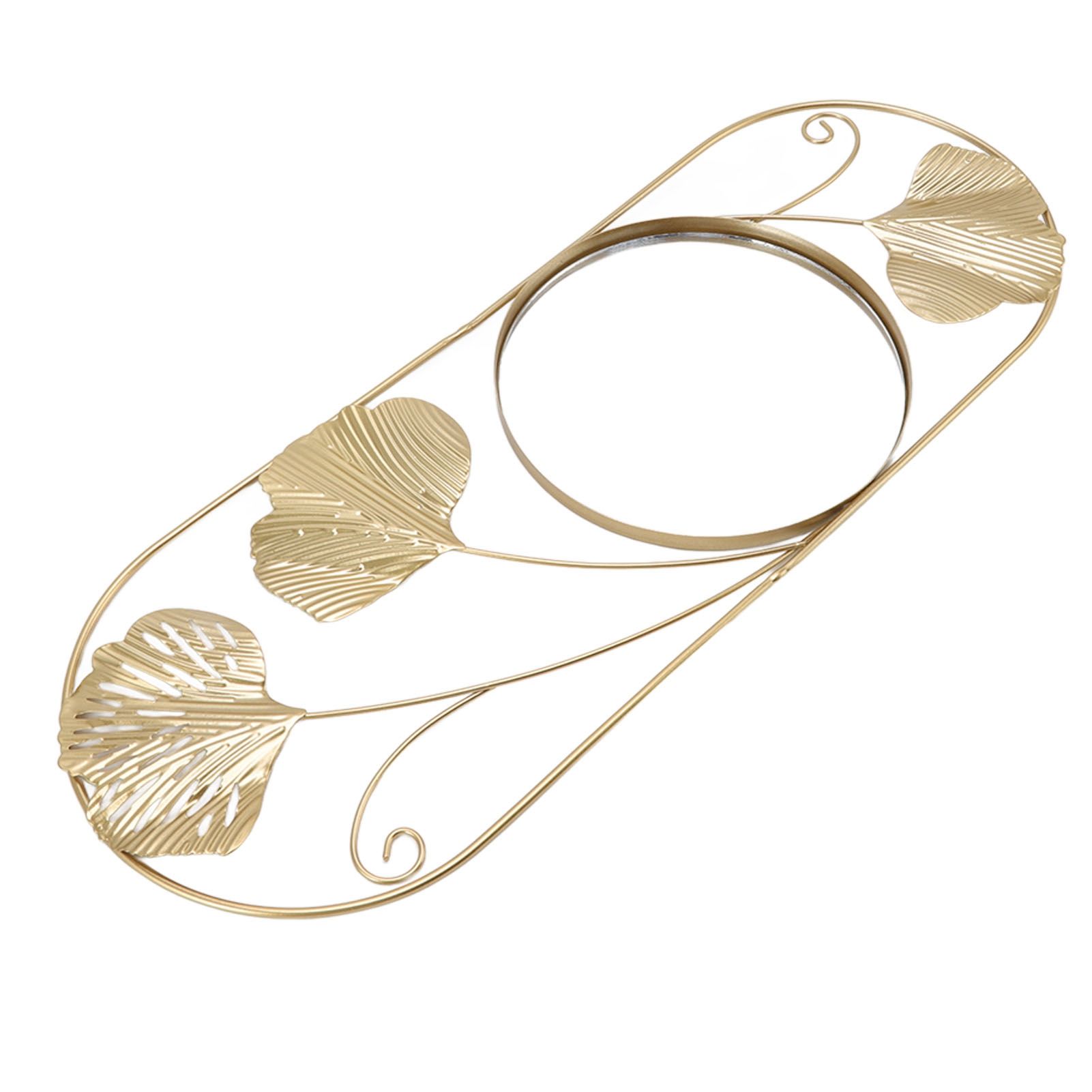 Metal Leaf Wall Mirror Fade Resistant Artistic Modern Decorative Mirror for view 7