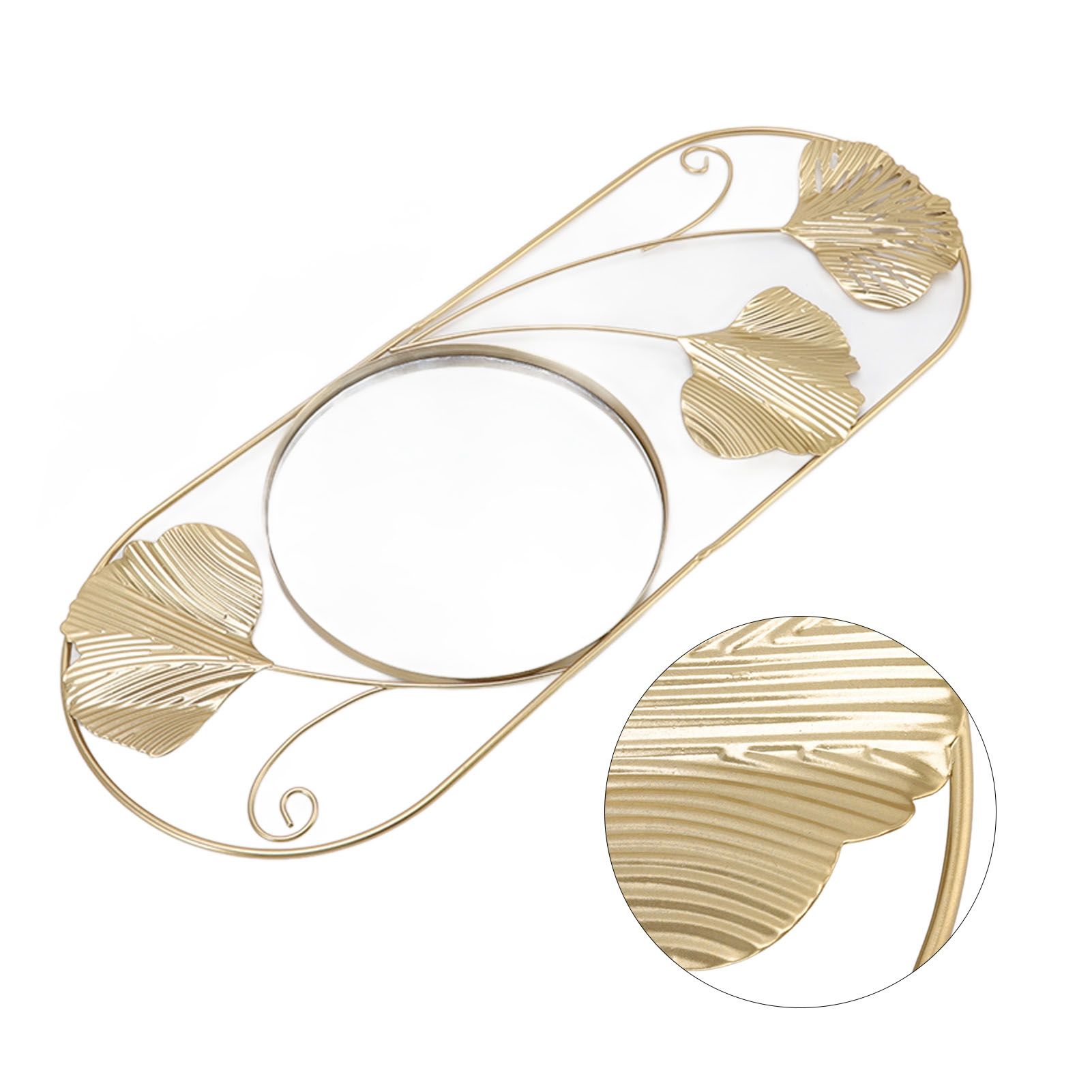 Metal Leaf Wall Mirror Fade Resistant Artistic Modern Decorative Mirror for view 8