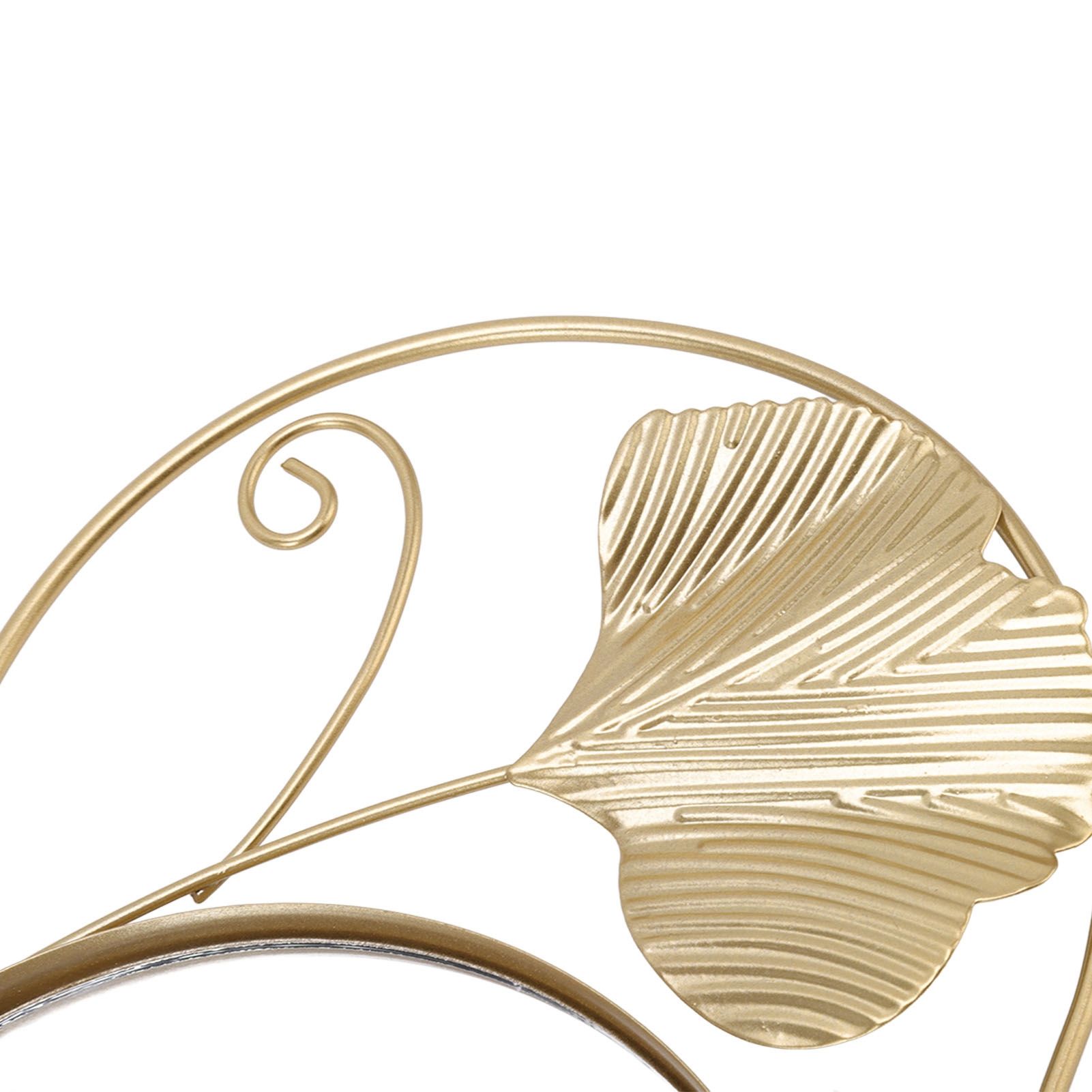 Metal Leaf Wall Mirror Fade Resistant Artistic Modern Decorative Mirror for view 13
