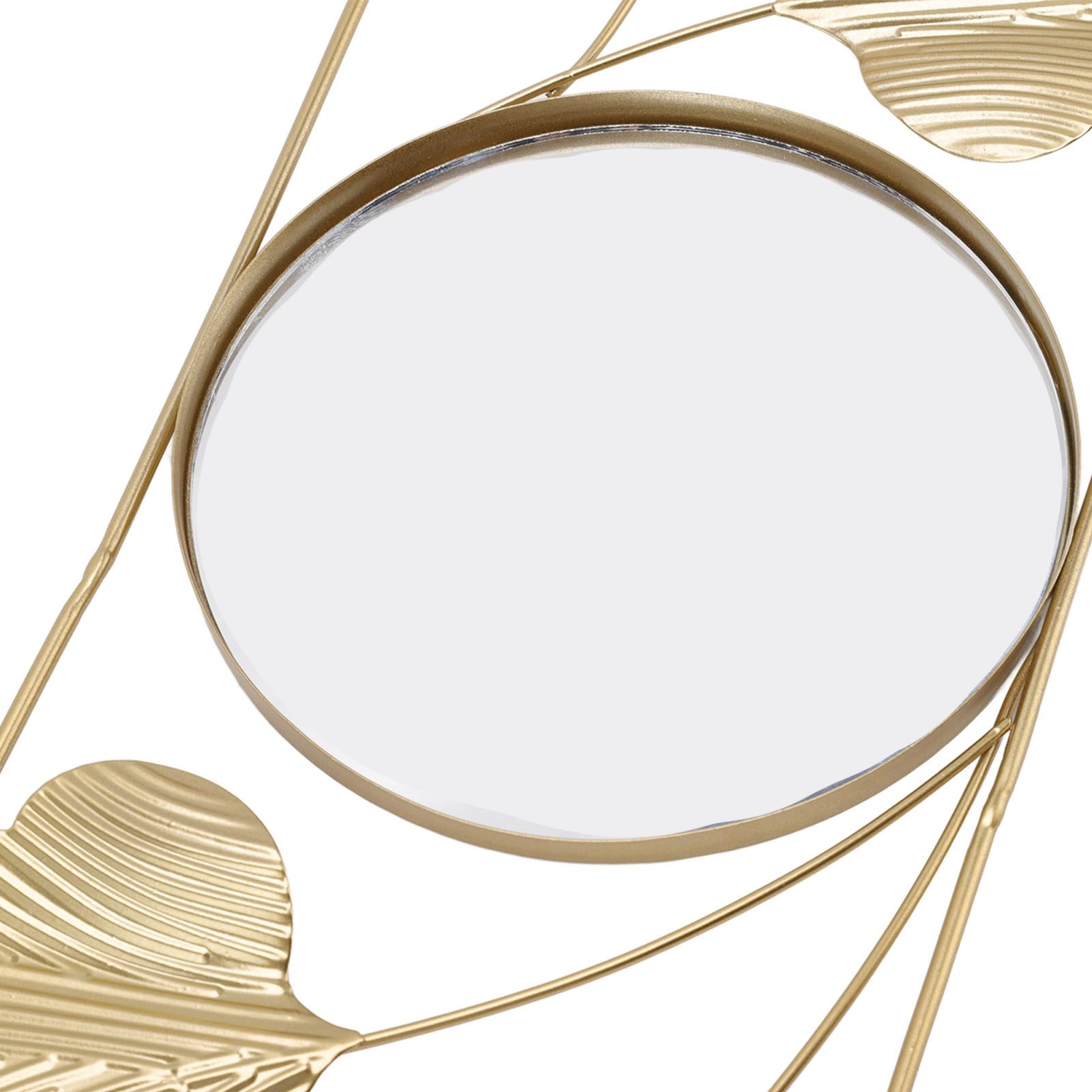 Metal Leaf Wall Mirror Fade Resistant Artistic Modern Decorative Mirror for view 14