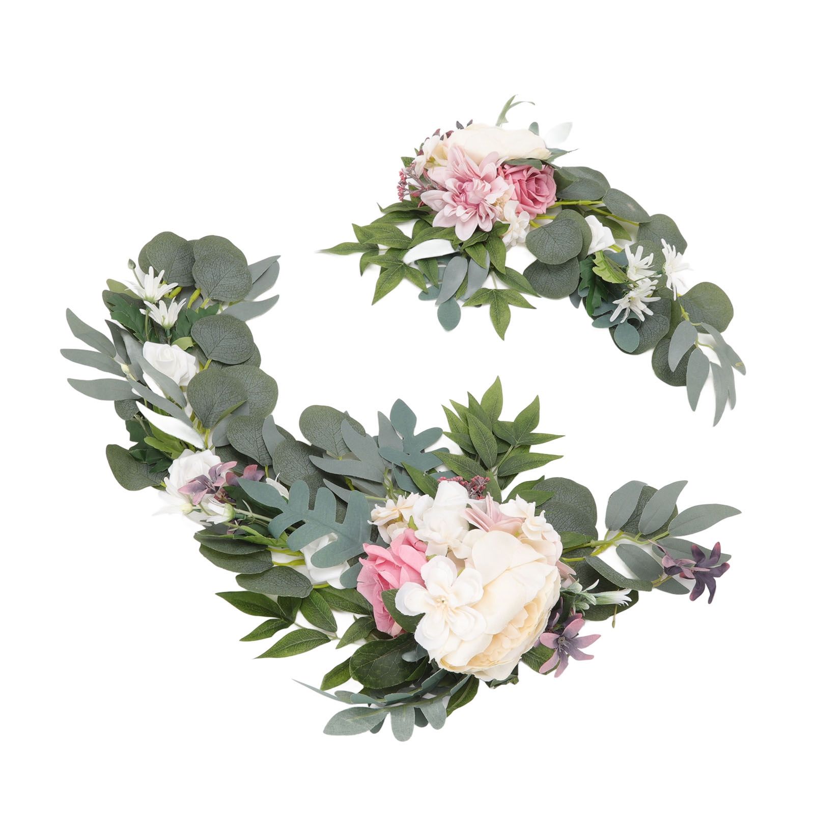 2pcs Hanging Flowers Swag ABS Artificial Decorative Arch Flowers with Bandage view 3