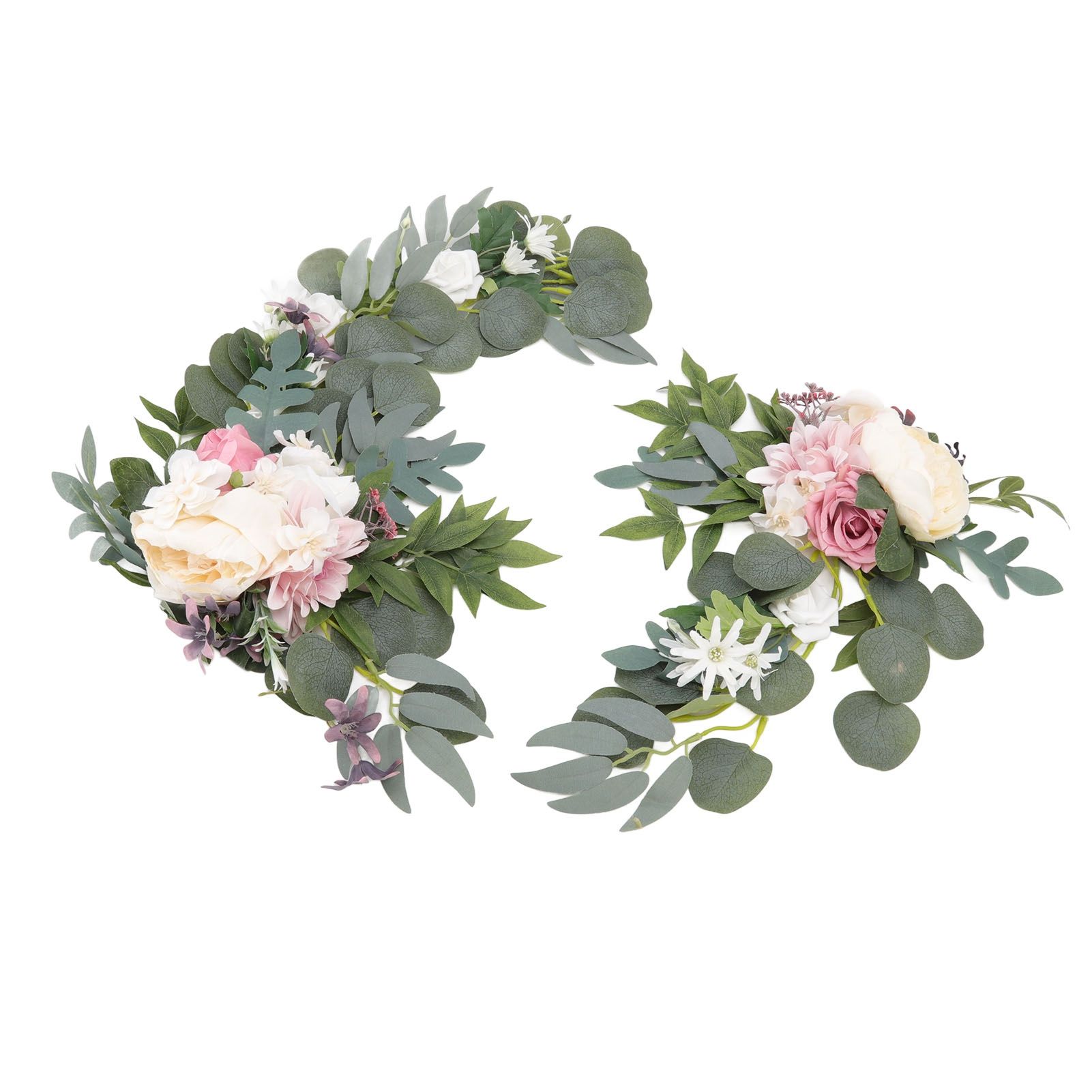 2pcs Hanging Flowers Swag ABS Artificial Decorative Arch Flowers with Bandage view 4