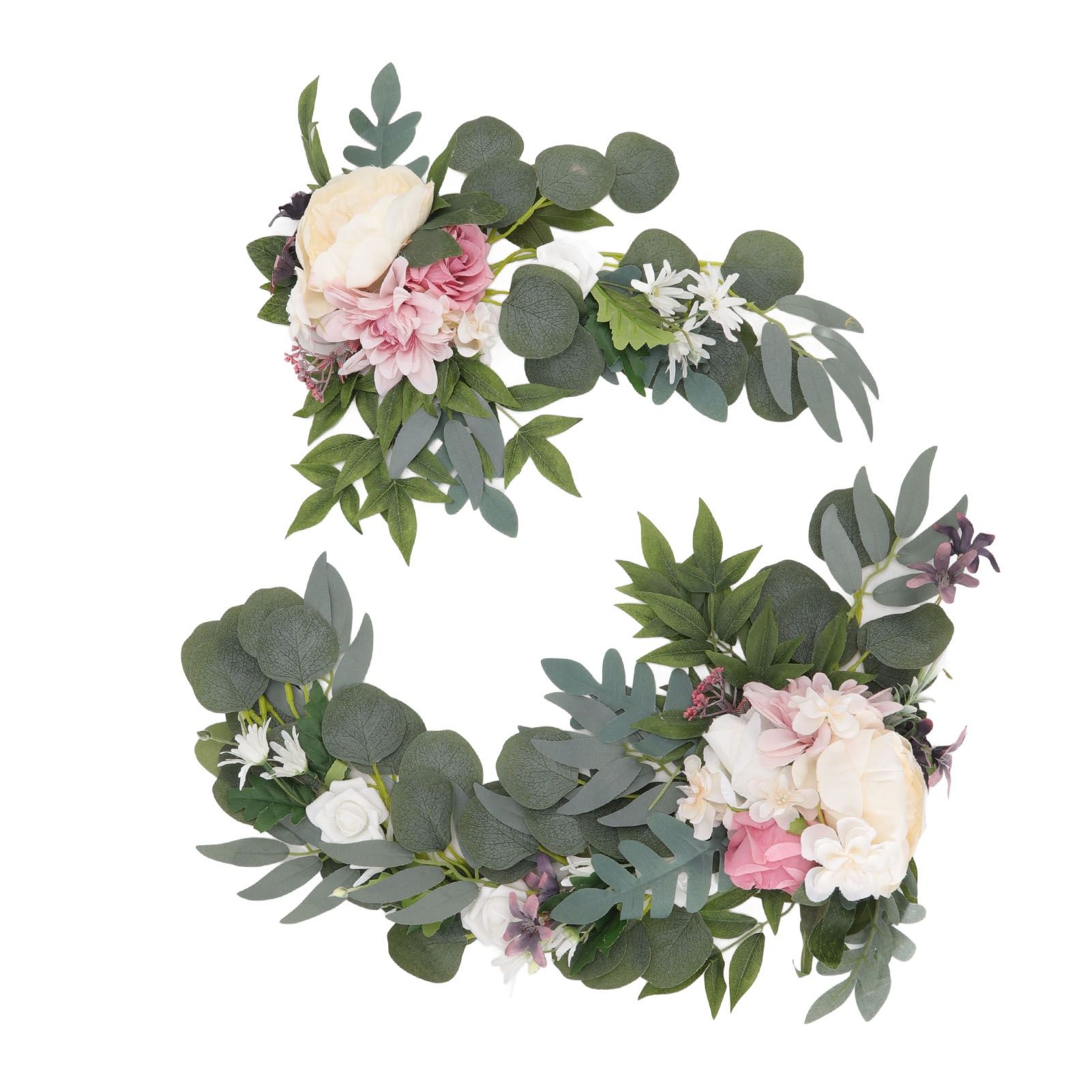 2pcs Hanging Flowers Swag ABS Artificial Decorative Arch Flowers with Bandage view 6