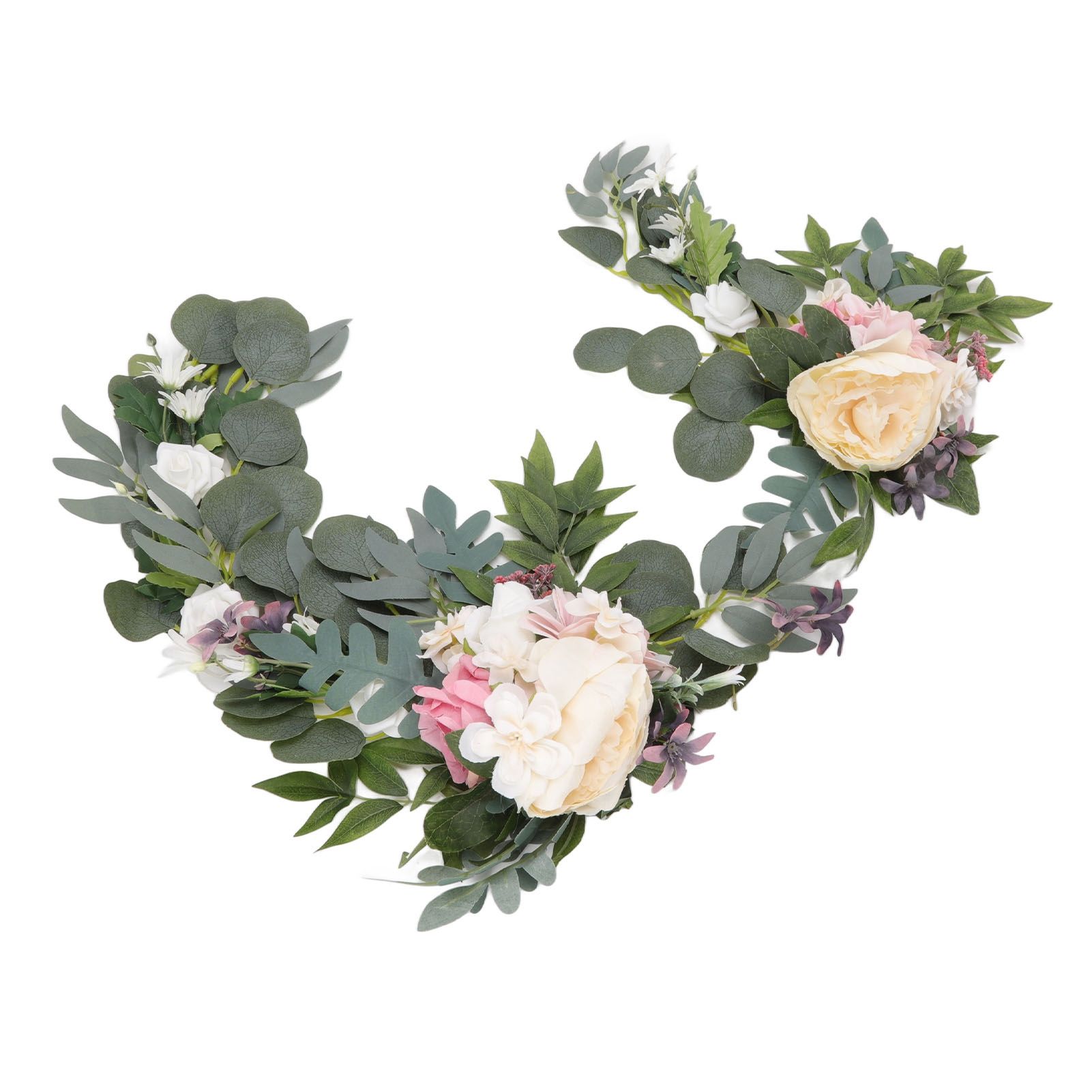 2pcs Hanging Flowers Swag ABS Artificial Decorative Arch Flowers with Bandage view 7