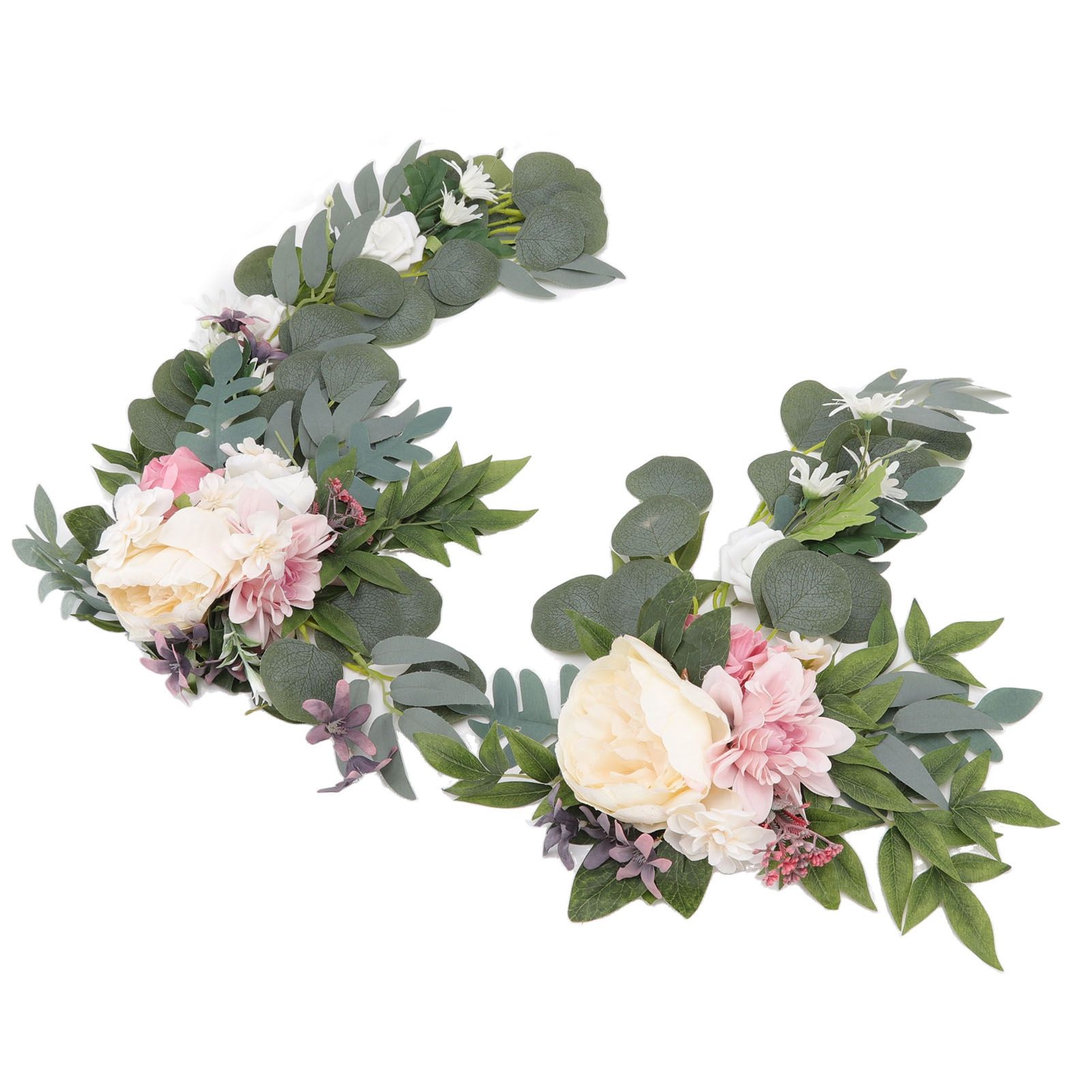 2pcs Hanging Flowers Swag ABS Artificial Decorative Arch Flowers with Bandage view 8