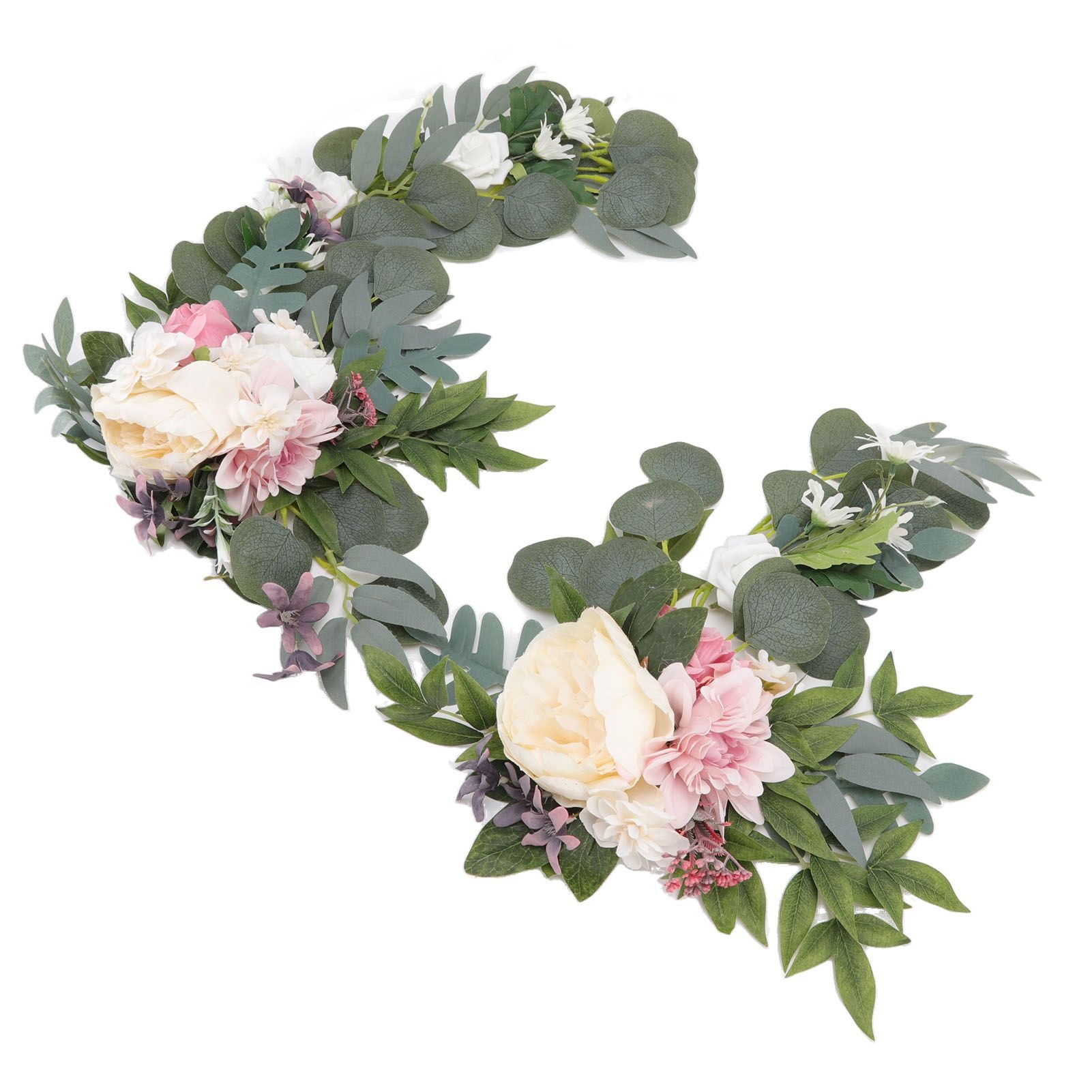 2pcs Hanging Flowers Swag ABS Artificial Decorative Arch Flowers with Bandage view 9