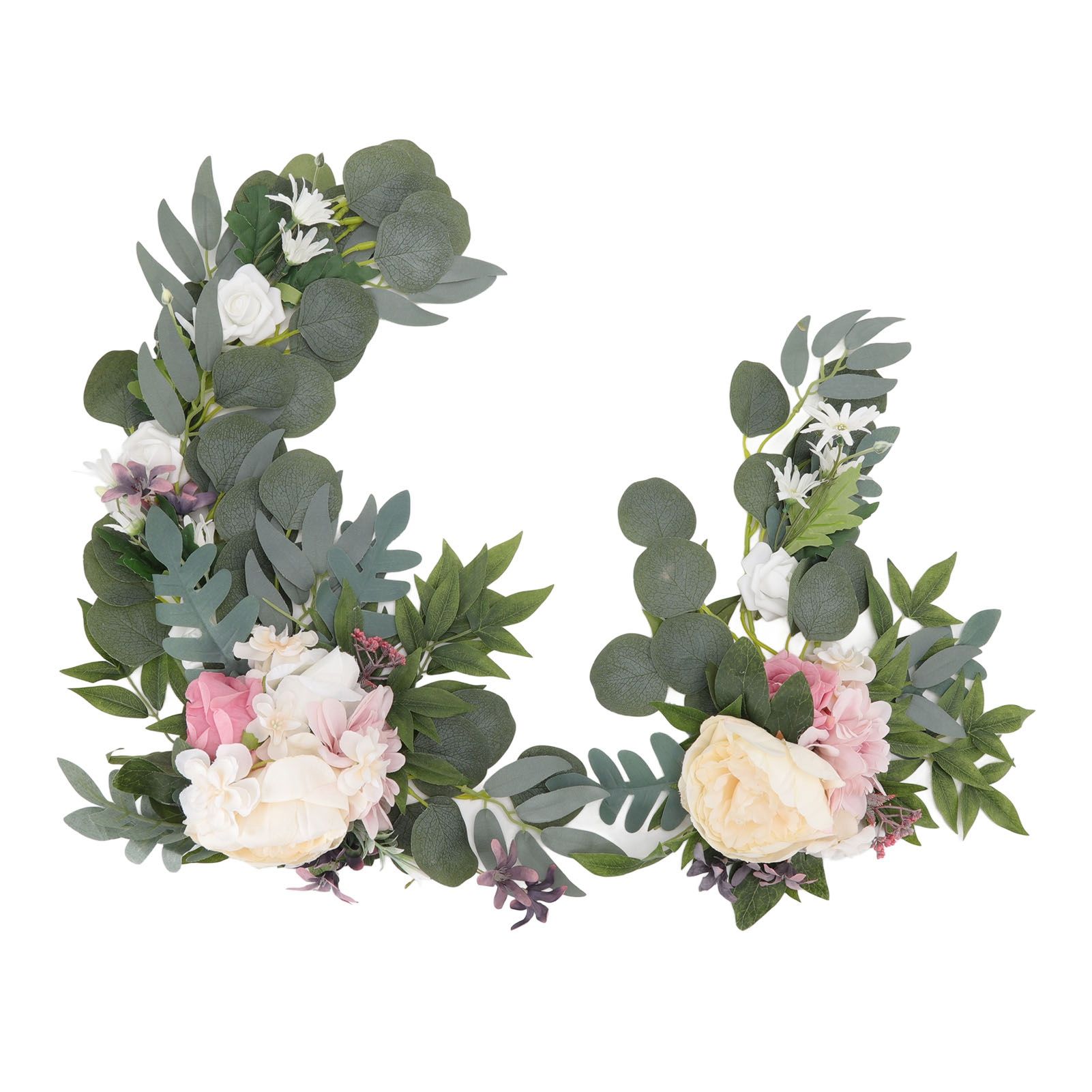 2pcs Hanging Flowers Swag ABS Artificial Decorative Arch Flowers with Bandage view 10