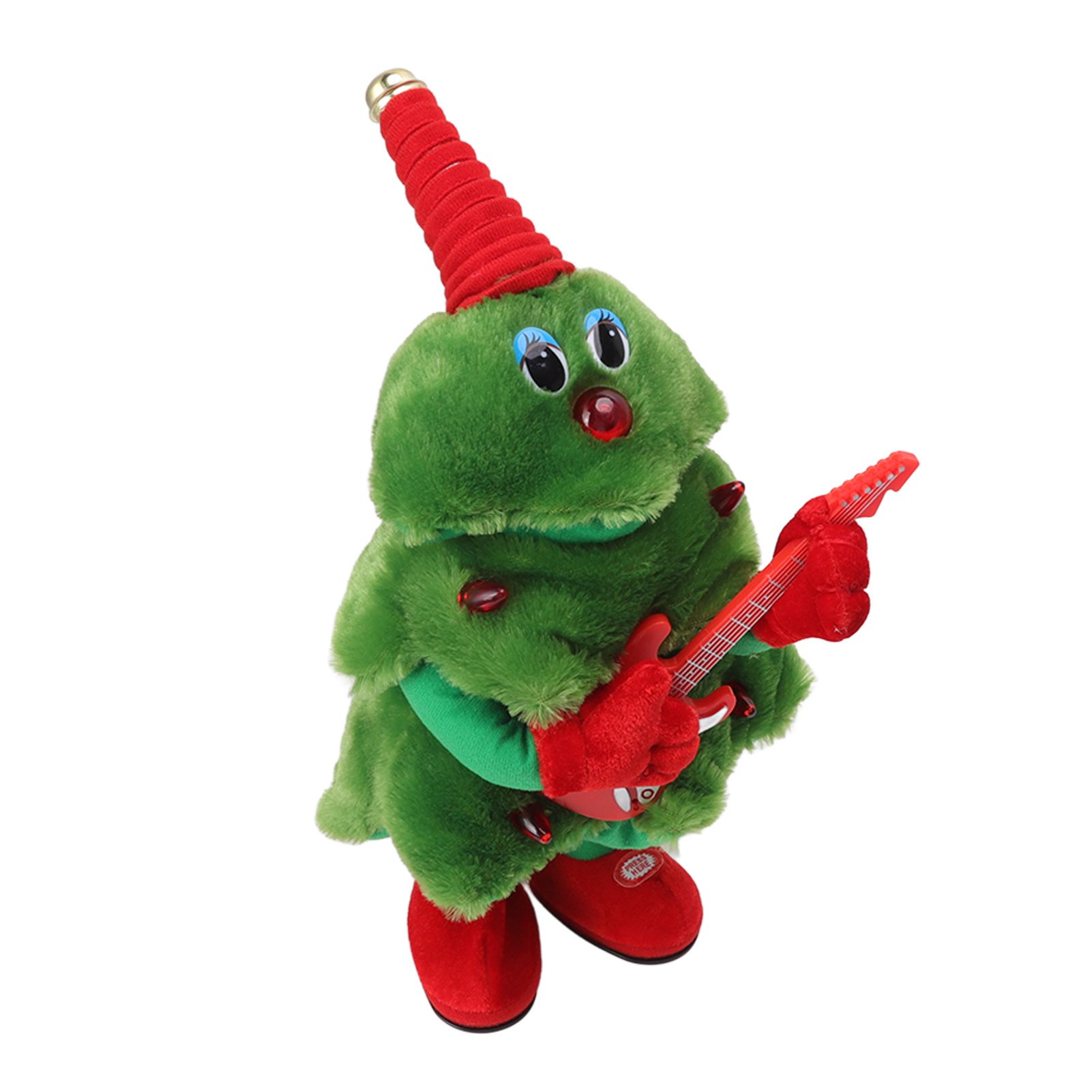 Electric Christmas Tree Plush Toy 8 Songs Continuous Play Glowing Swinging view 2