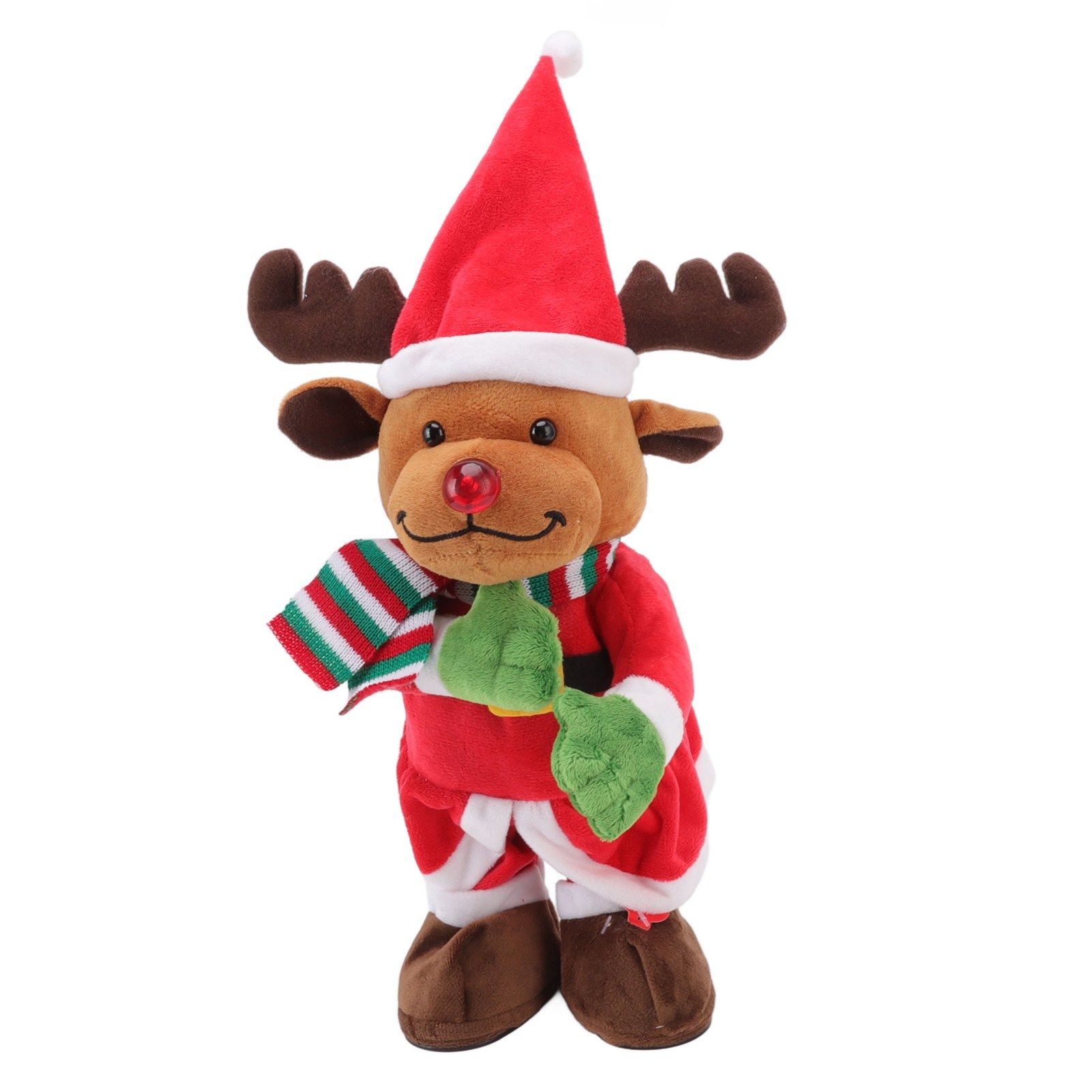 Electric Music Christmas Toy Doll Dancing Singing Glowing Swinging Plush Toy view 2