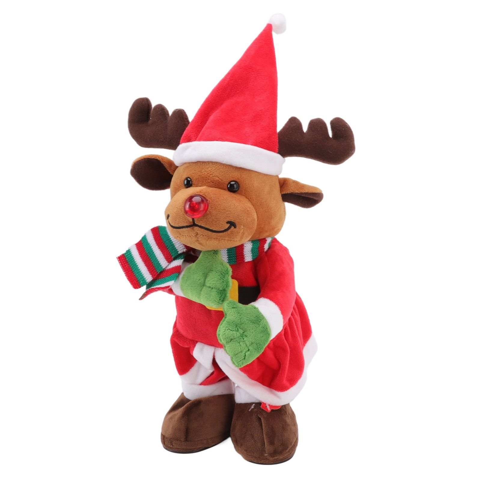 Electric Music Christmas Toy Doll Dancing Singing Glowing Swinging Plush Toy view 3