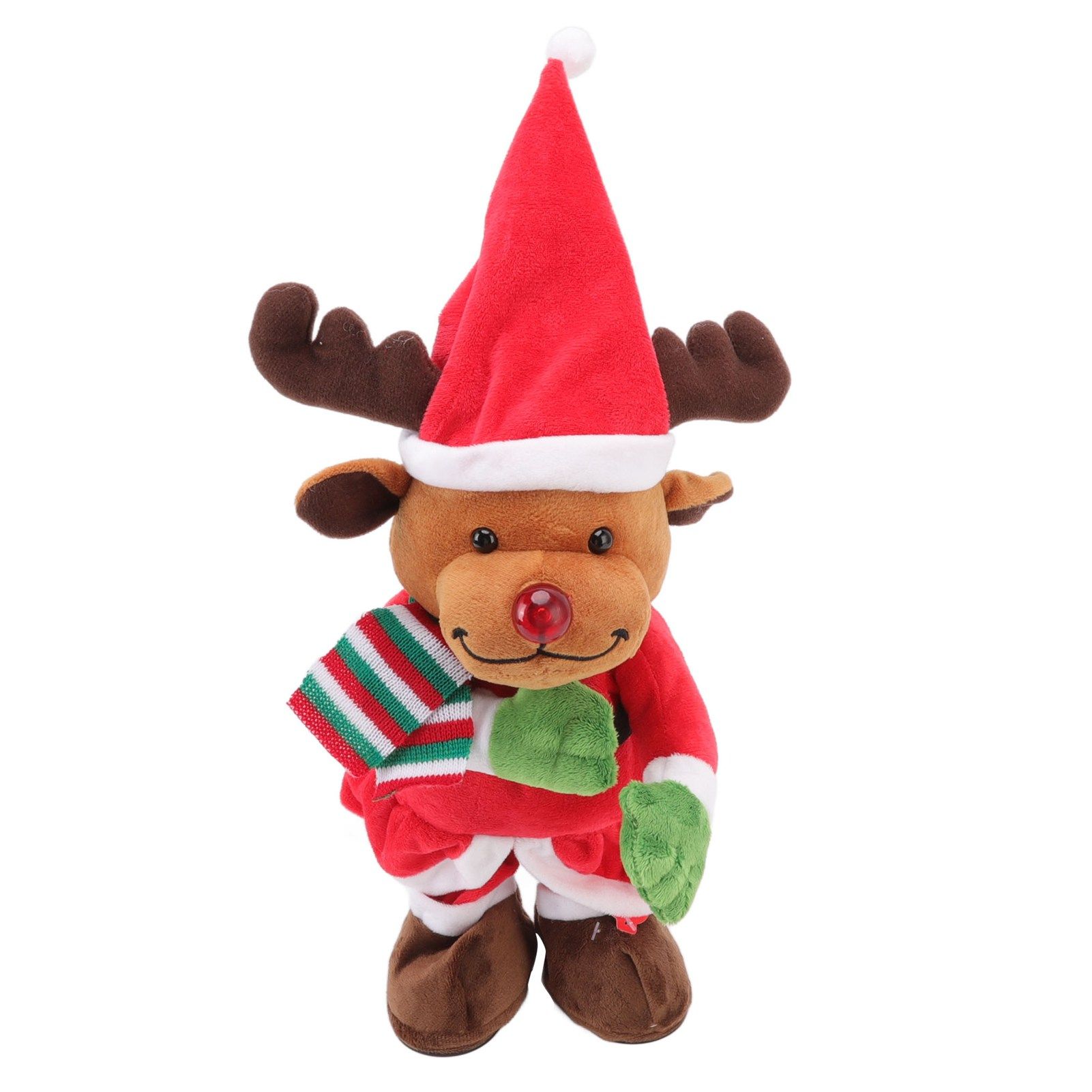 Electric Music Christmas Toy Doll Dancing Singing Glowing Swinging Plush Toy view 7