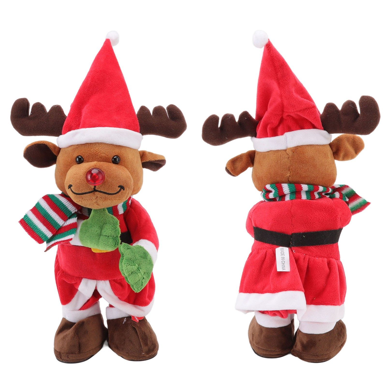 Electric Music Christmas Toy Doll Dancing Singing Glowing Swinging Plush Toy view 9