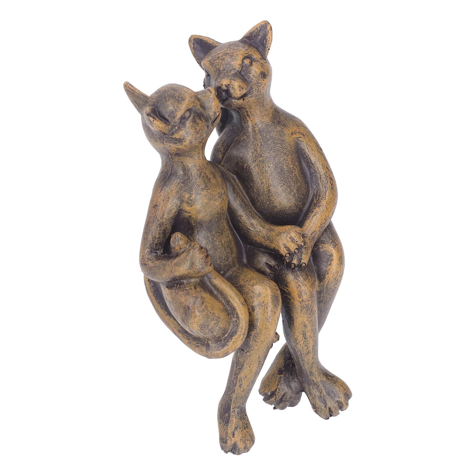 Kitten Resin Ornament Cute Lifelike Hand Painted Miniature Cat Decorations for view 3