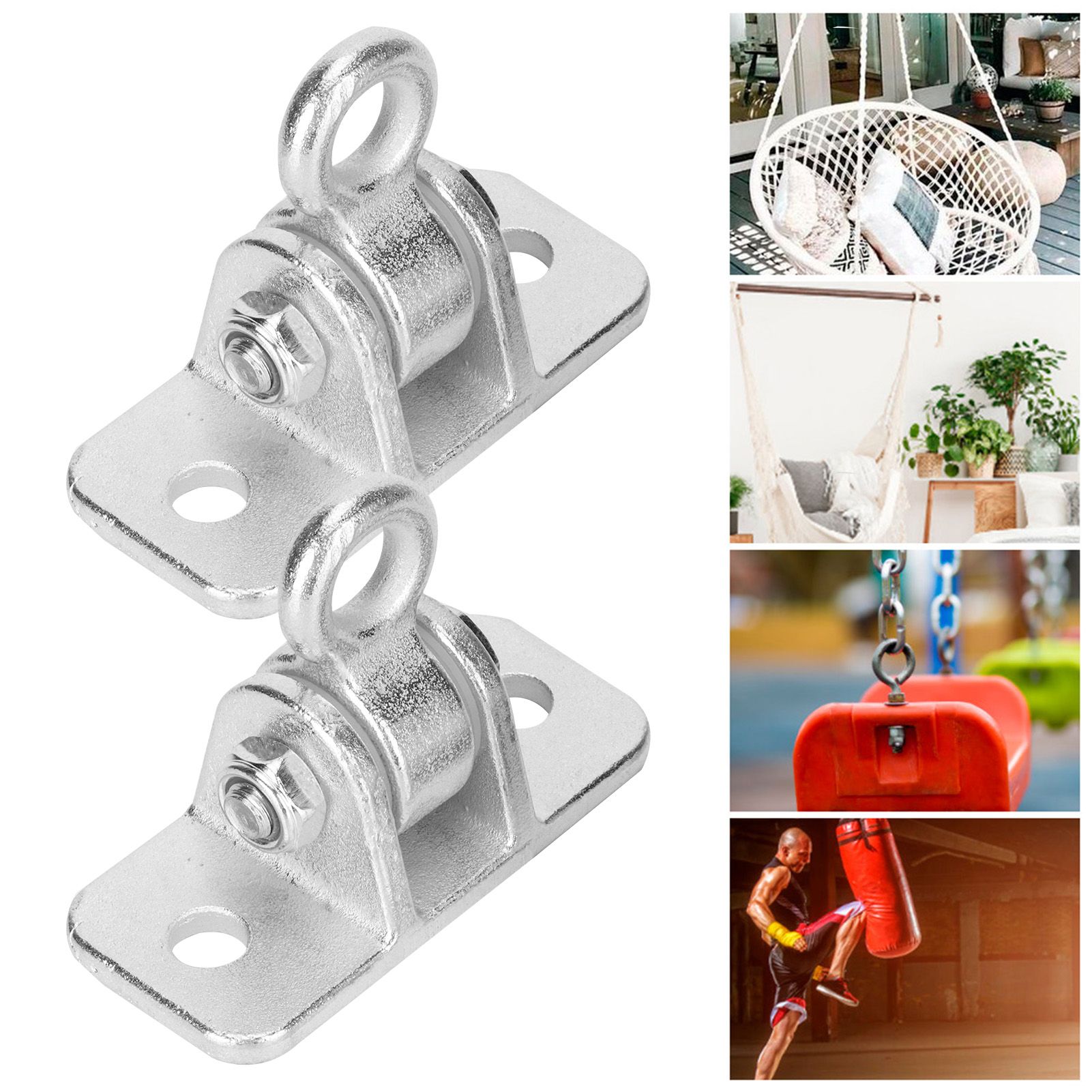 2Set Swing Hanger Iron Suspension Hammock Hanging Chair Hook Fixed Plate view 9