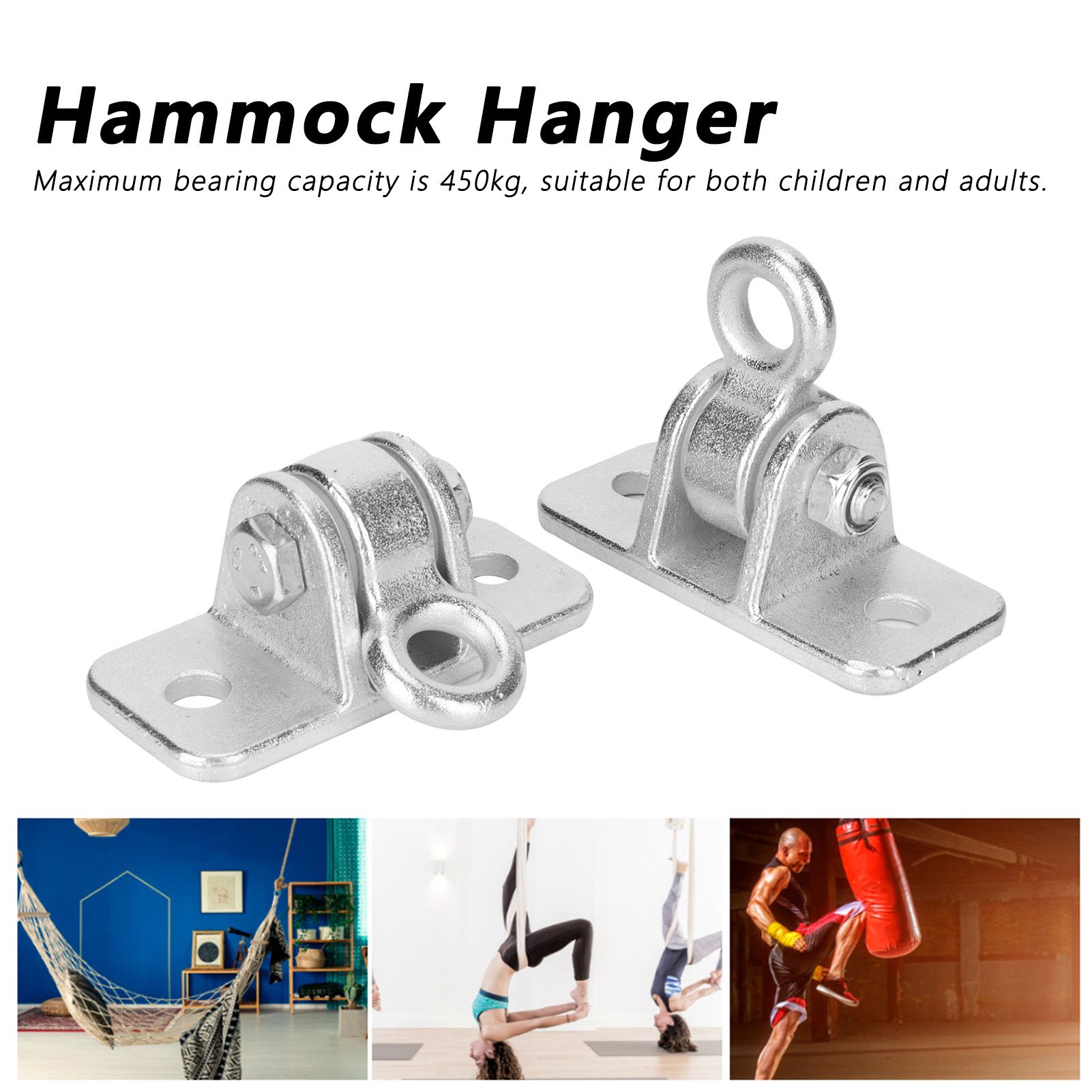 2Set Swing Hanger Iron Suspension Hammock Hanging Chair Hook Fixed Plate view 15