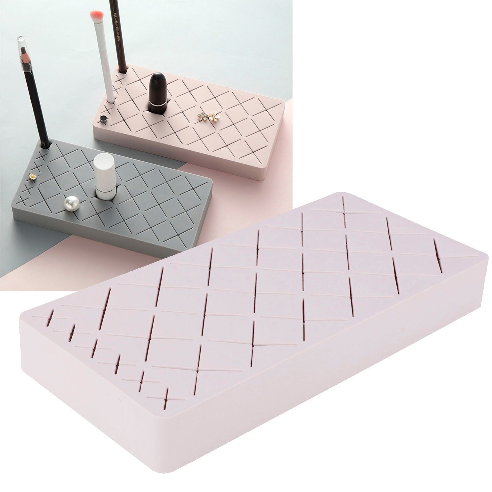 24 Slots Silicone Lipstick Organizer Makeup Cosmetics Holder Storage Box view 9