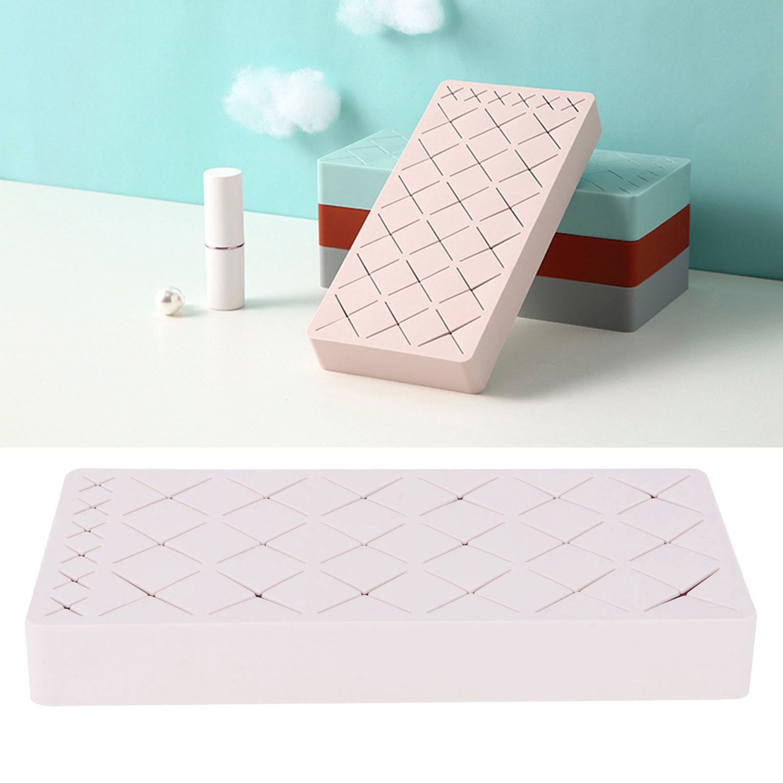 24 Slots Silicone Lipstick Organizer Makeup Cosmetics Holder Storage Box view 10