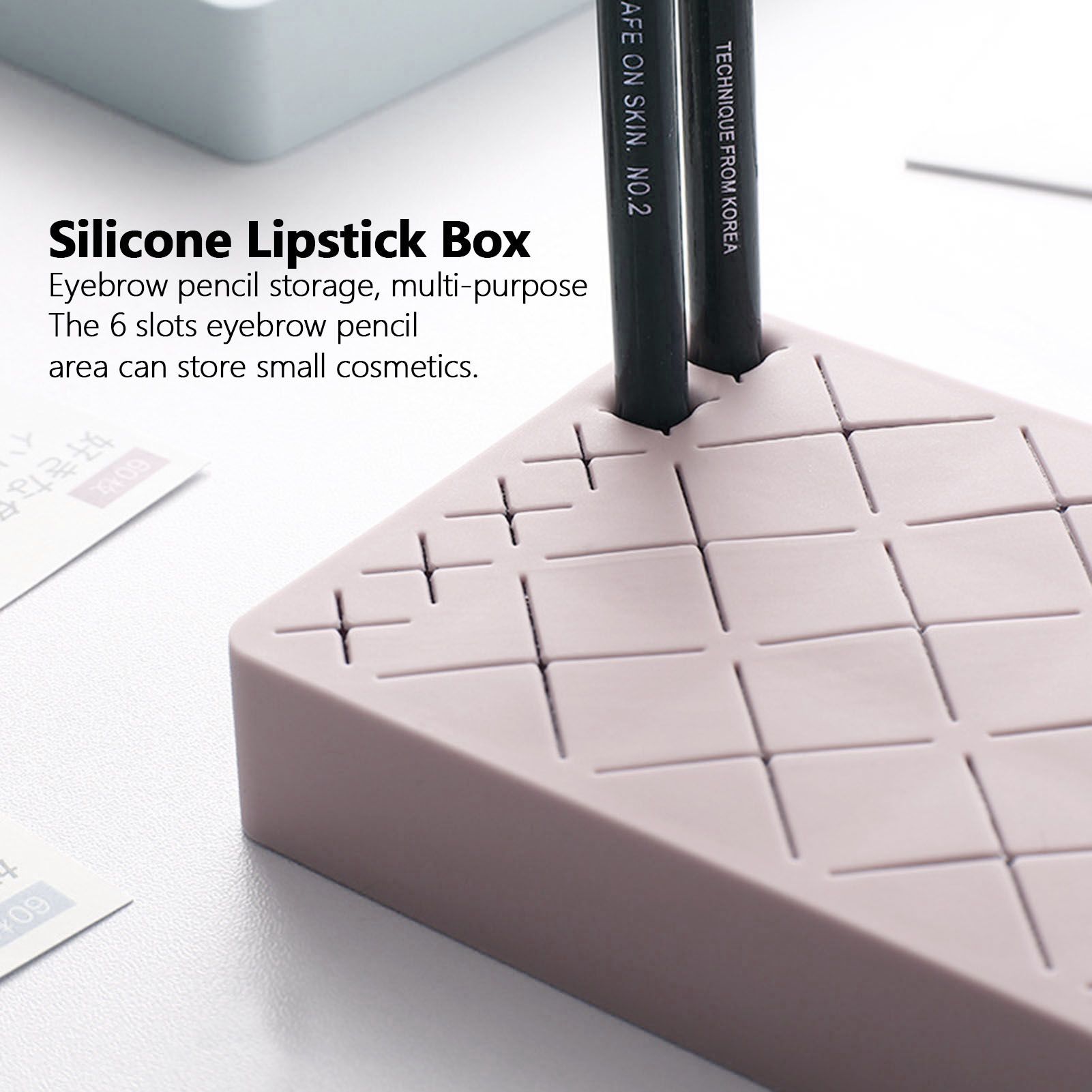 24 Slots Silicone Lipstick Organizer Makeup Cosmetics Holder Storage Box view 15