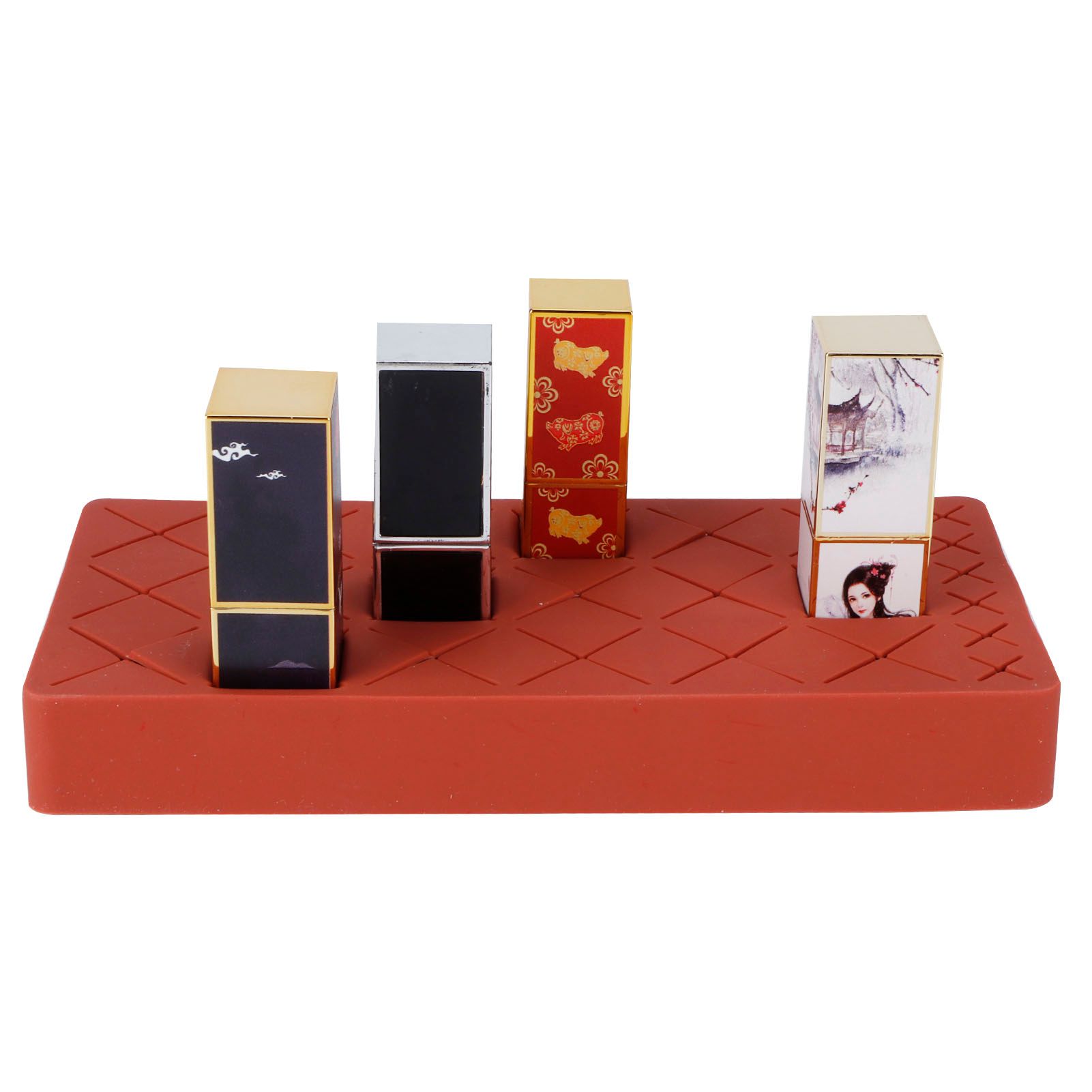 24 Slots Silicone Lipstick Organizer Makeup Cosmetics Holder Storage Box view 7