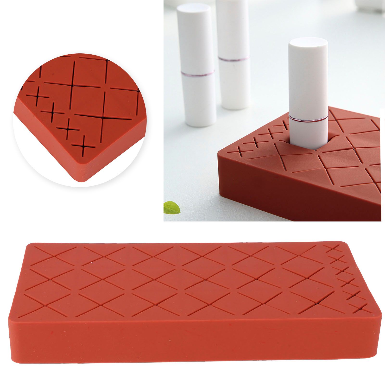 24 Slots Silicone Lipstick Organizer Makeup Cosmetics Holder Storage Box view 9
