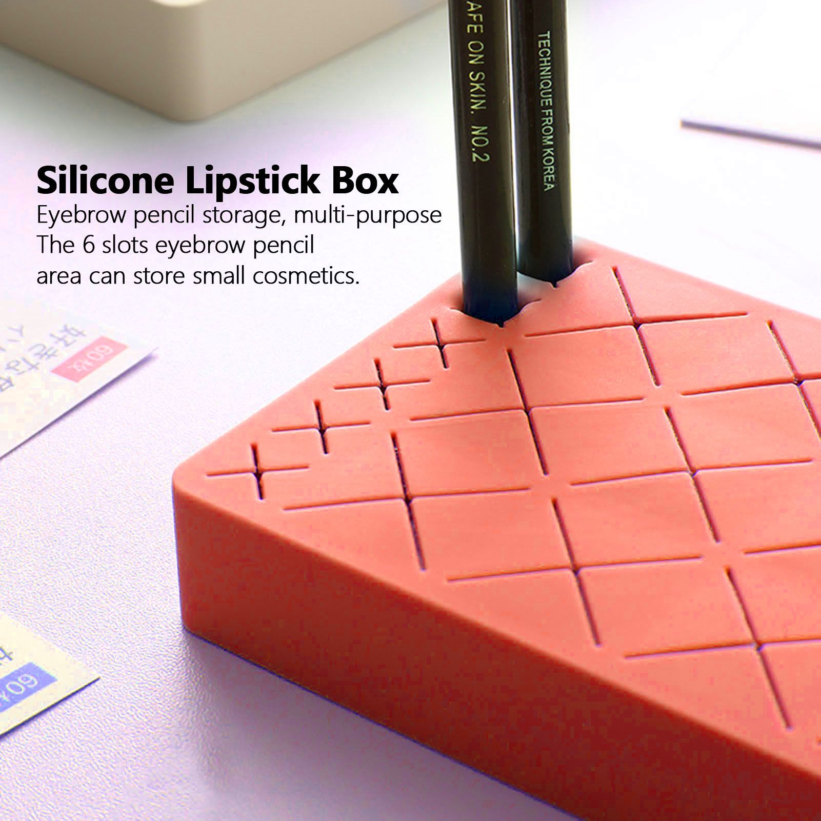 24 Slots Silicone Lipstick Organizer Makeup Cosmetics Holder Storage Box view 15