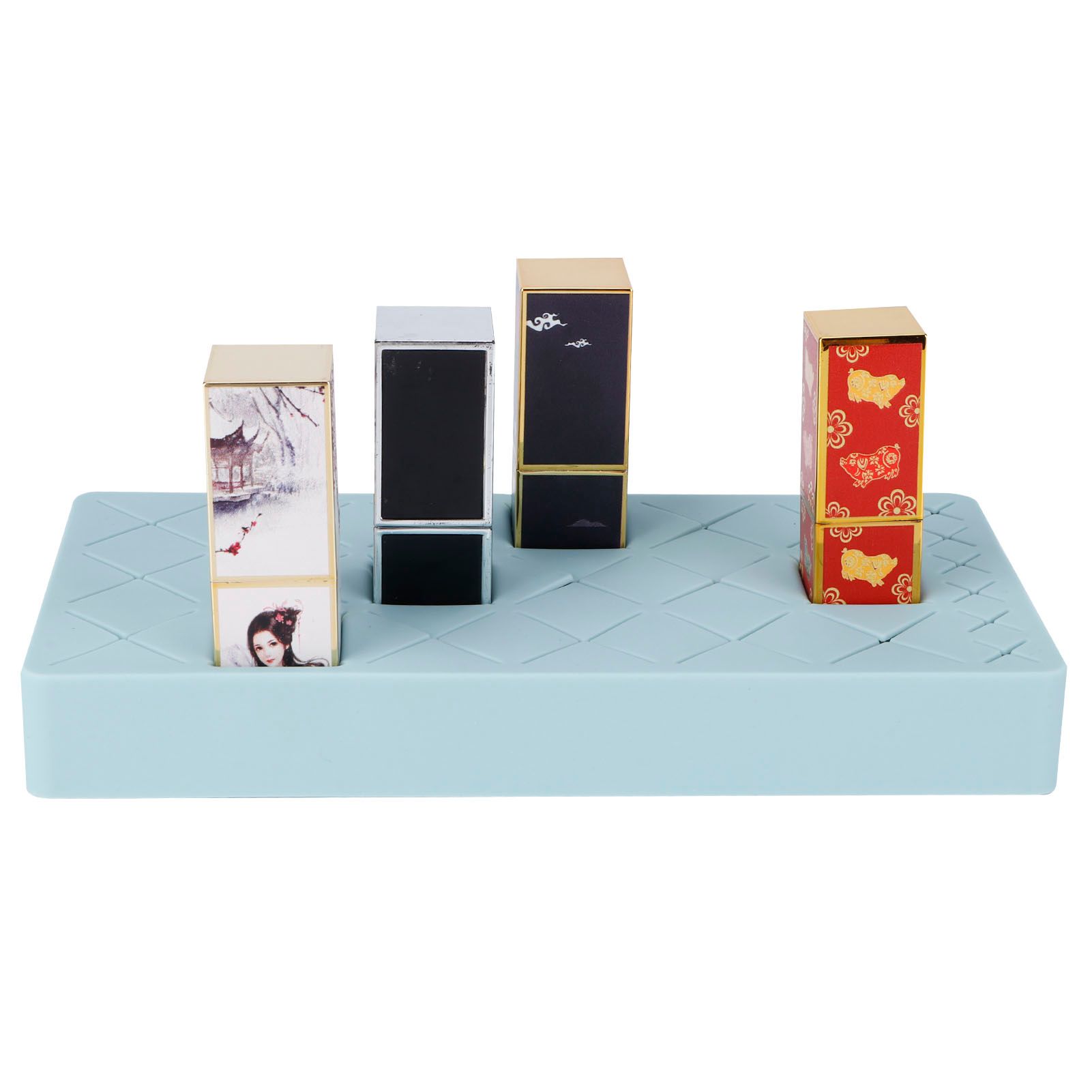 24 Slots Silicone Lipstick Organizer Makeup Cosmetics Holder Storage Box view 7