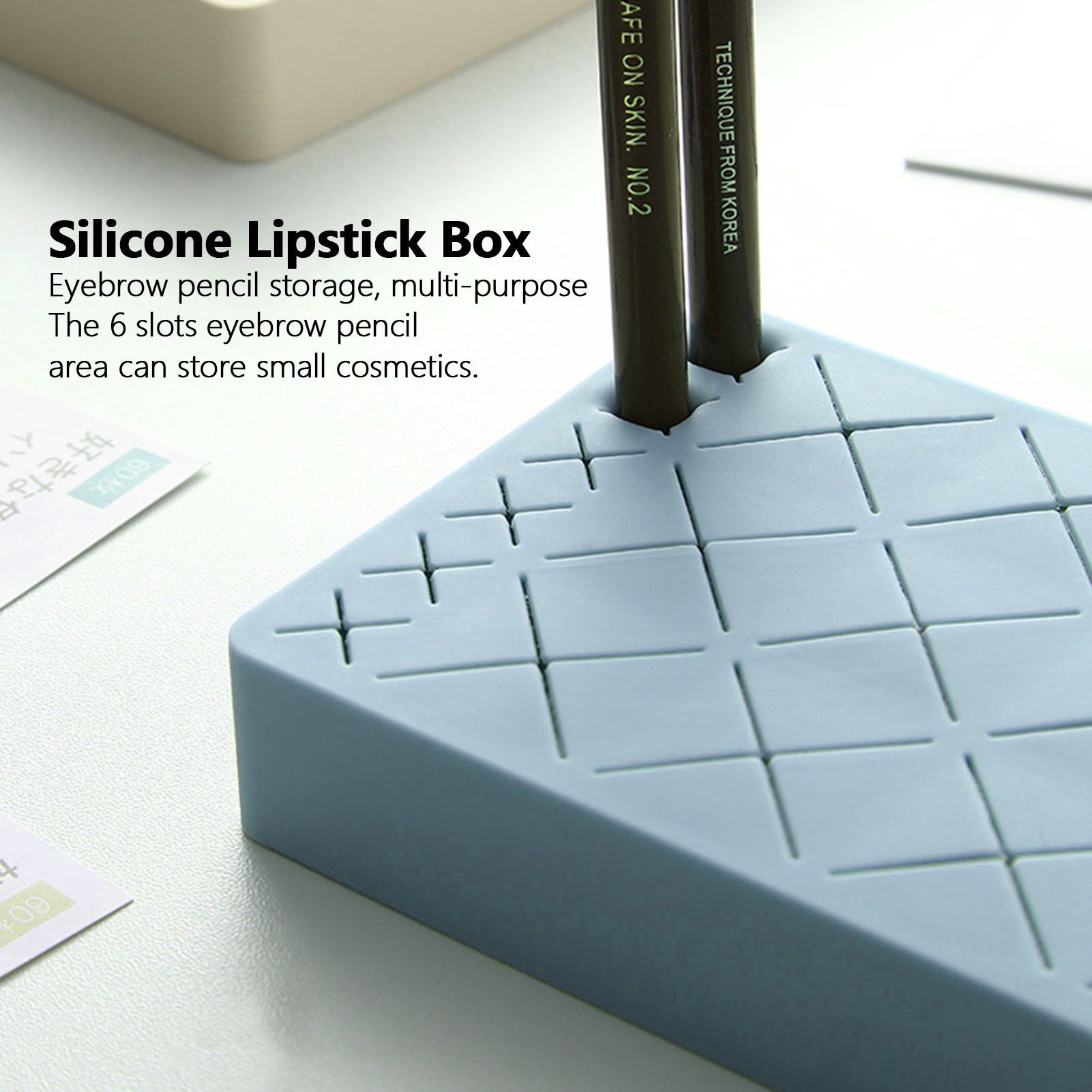 24 Slots Silicone Lipstick Organizer Makeup Cosmetics Holder Storage Box view 15