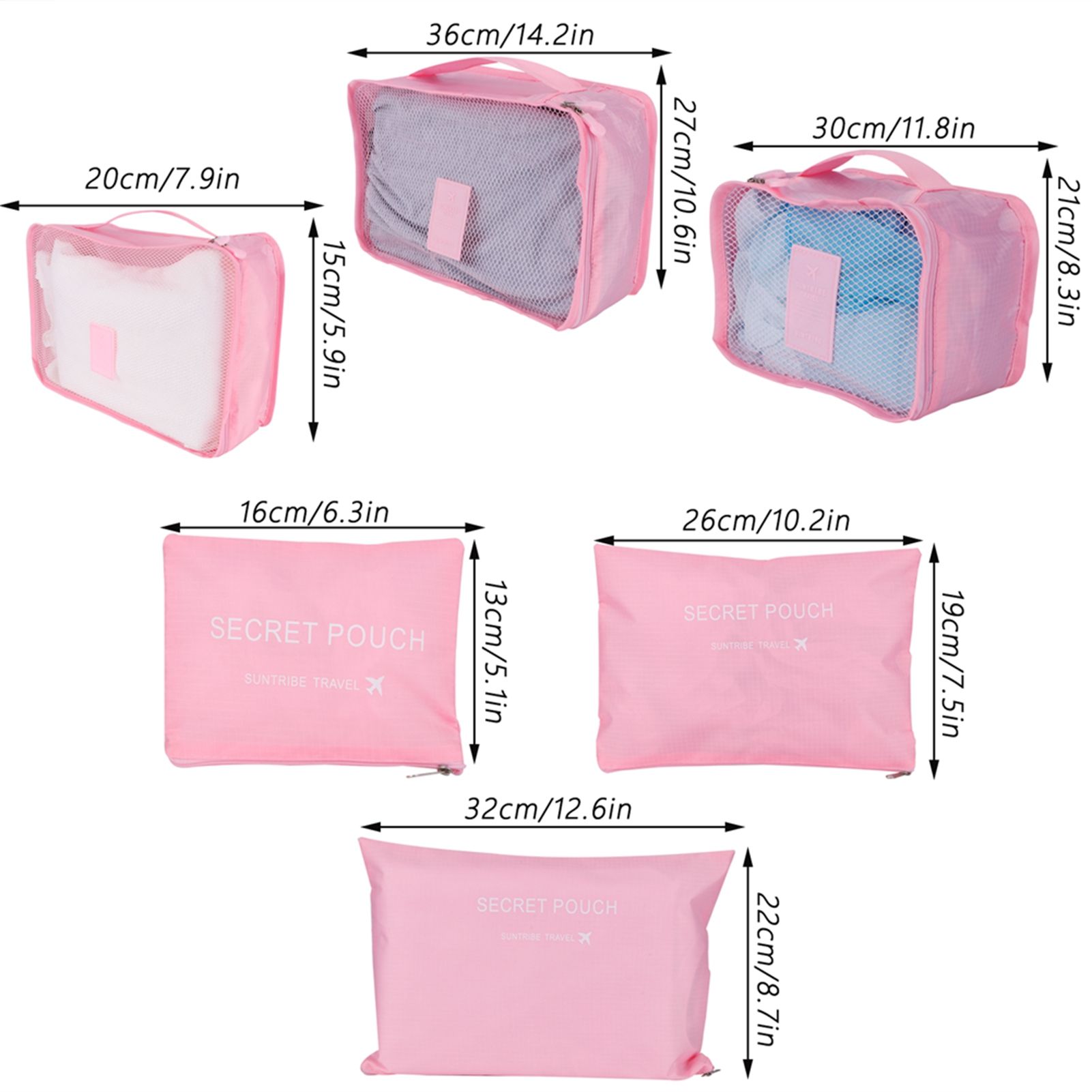 6Pcs/Set Storage Bag Clothing Sorting Bag Luggage Suitcase Packing Organizer view 14