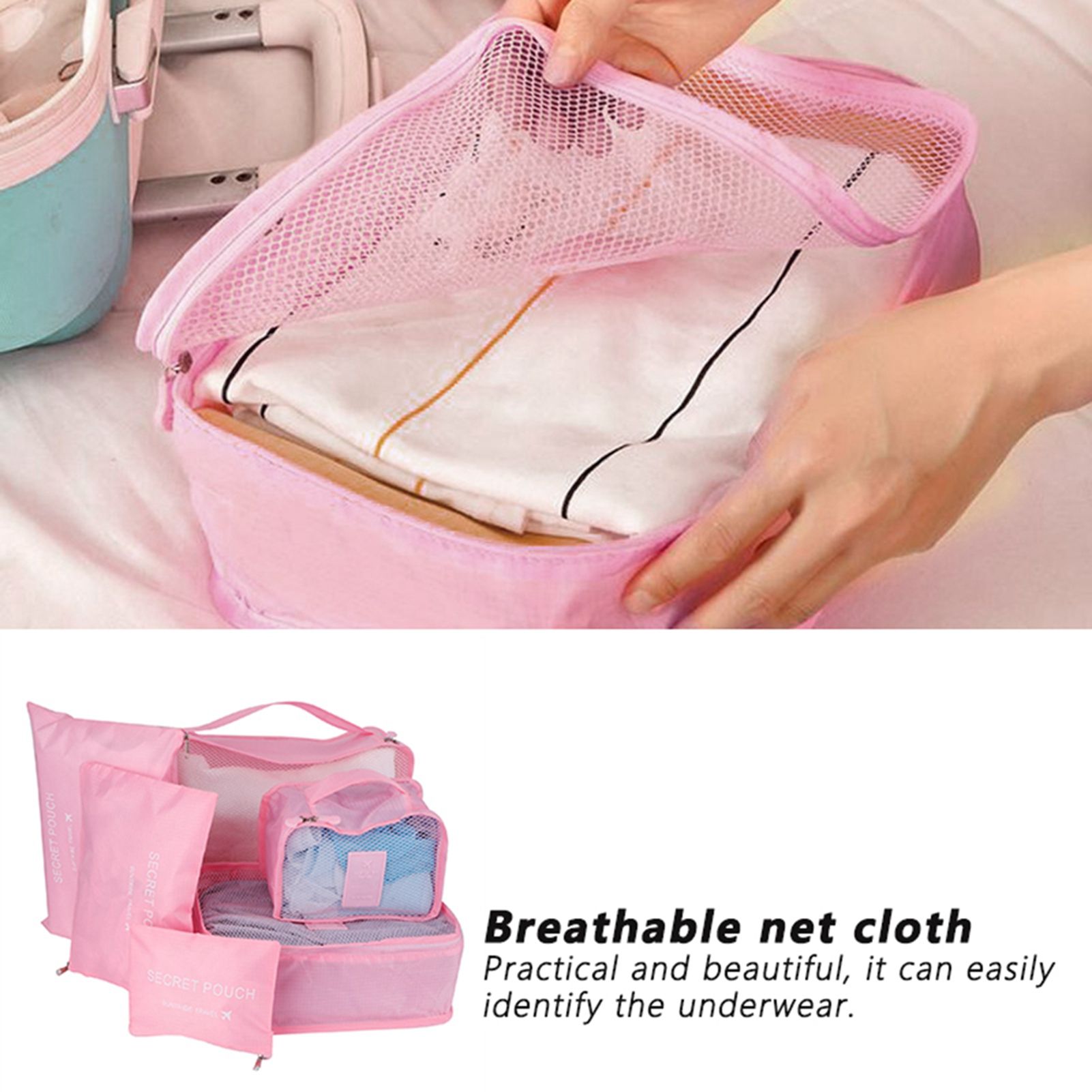6Pcs/Set Storage Bag Clothing Sorting Bag Luggage Suitcase Packing Organizer view 15