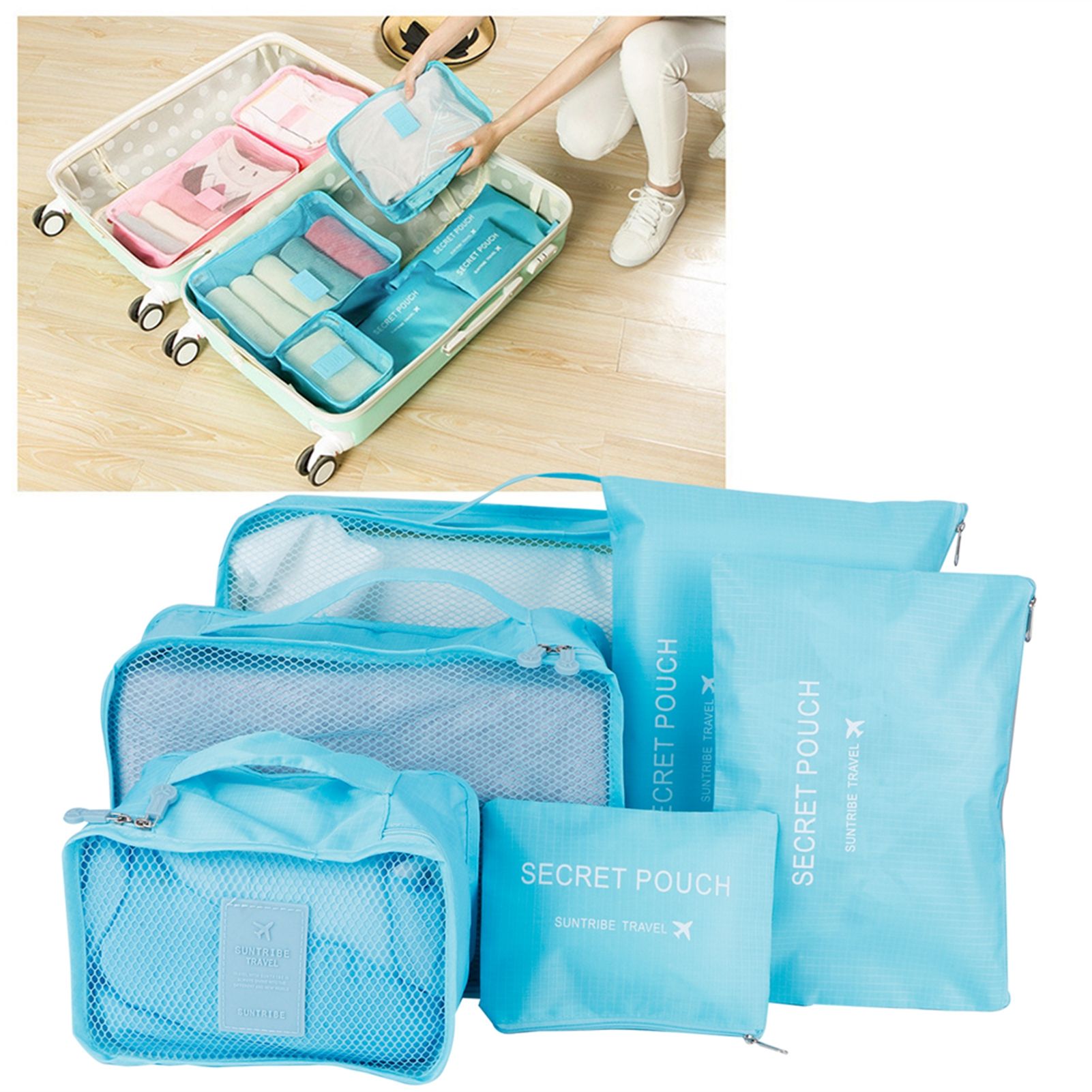 6Pcs/Set Storage Bag Clothing Sorting Bag Luggage Suitcase Packing Organizer view 9